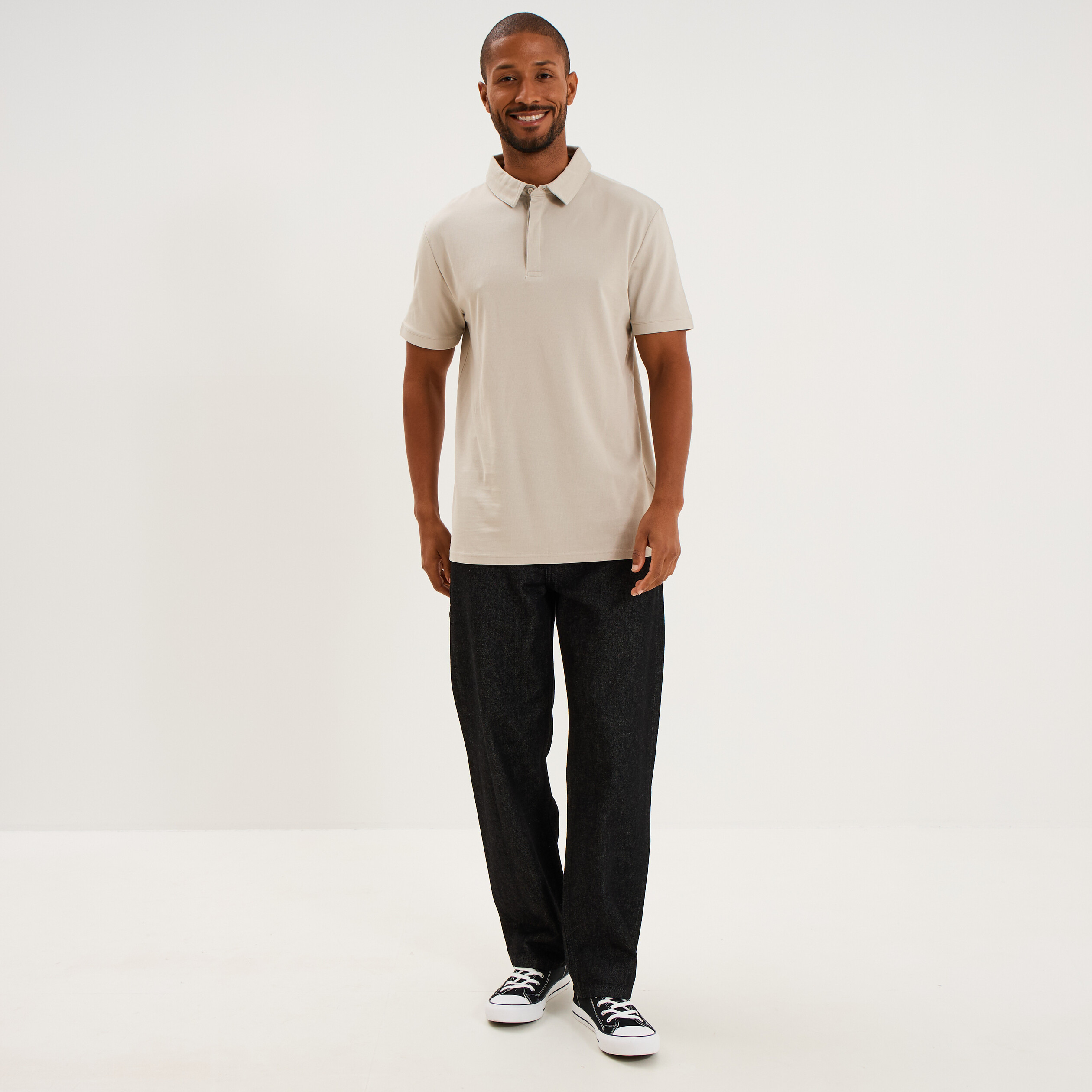Polo manches courtes gris clair homme
