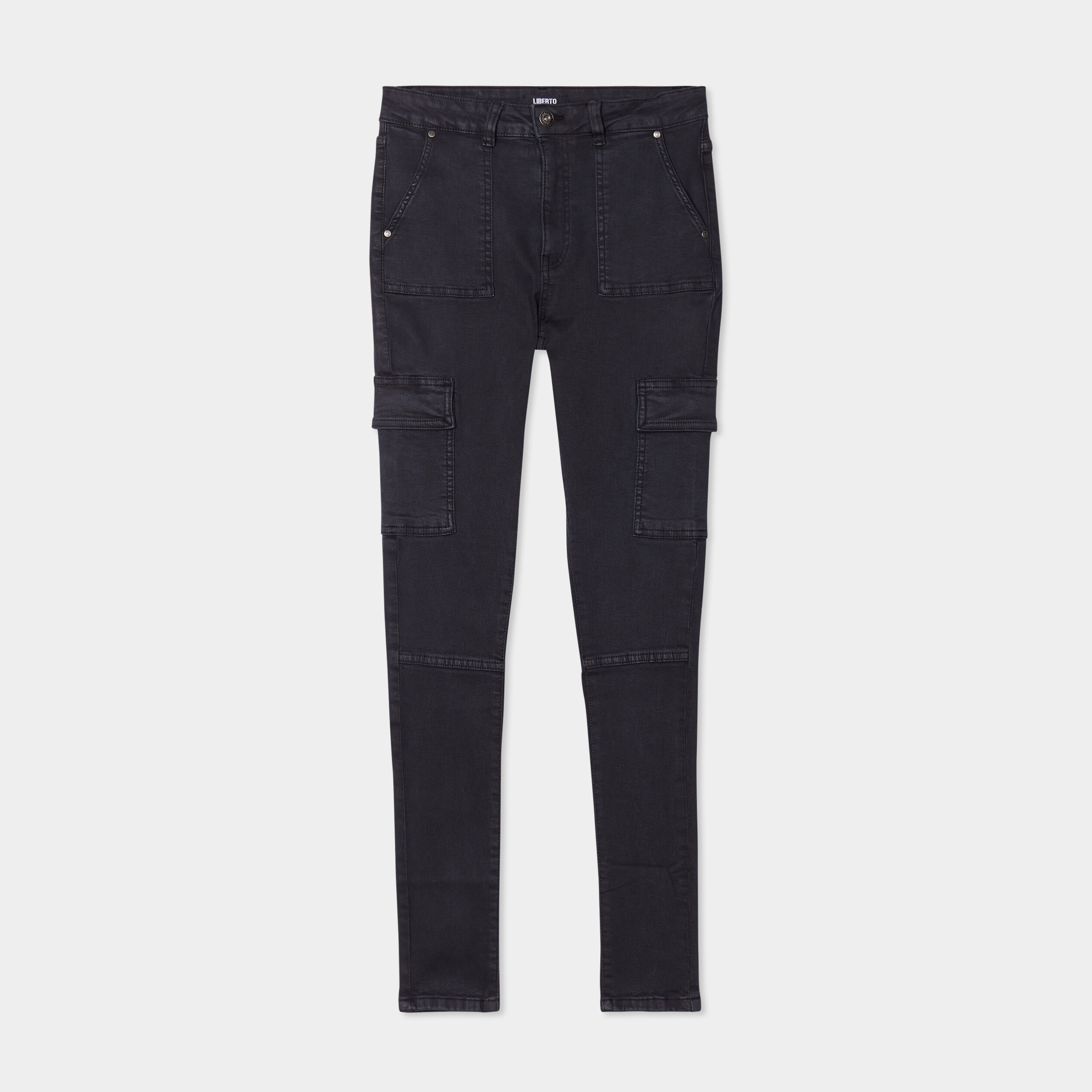 Pantalon cargo skinny 7/8ème Liberto noir femme
