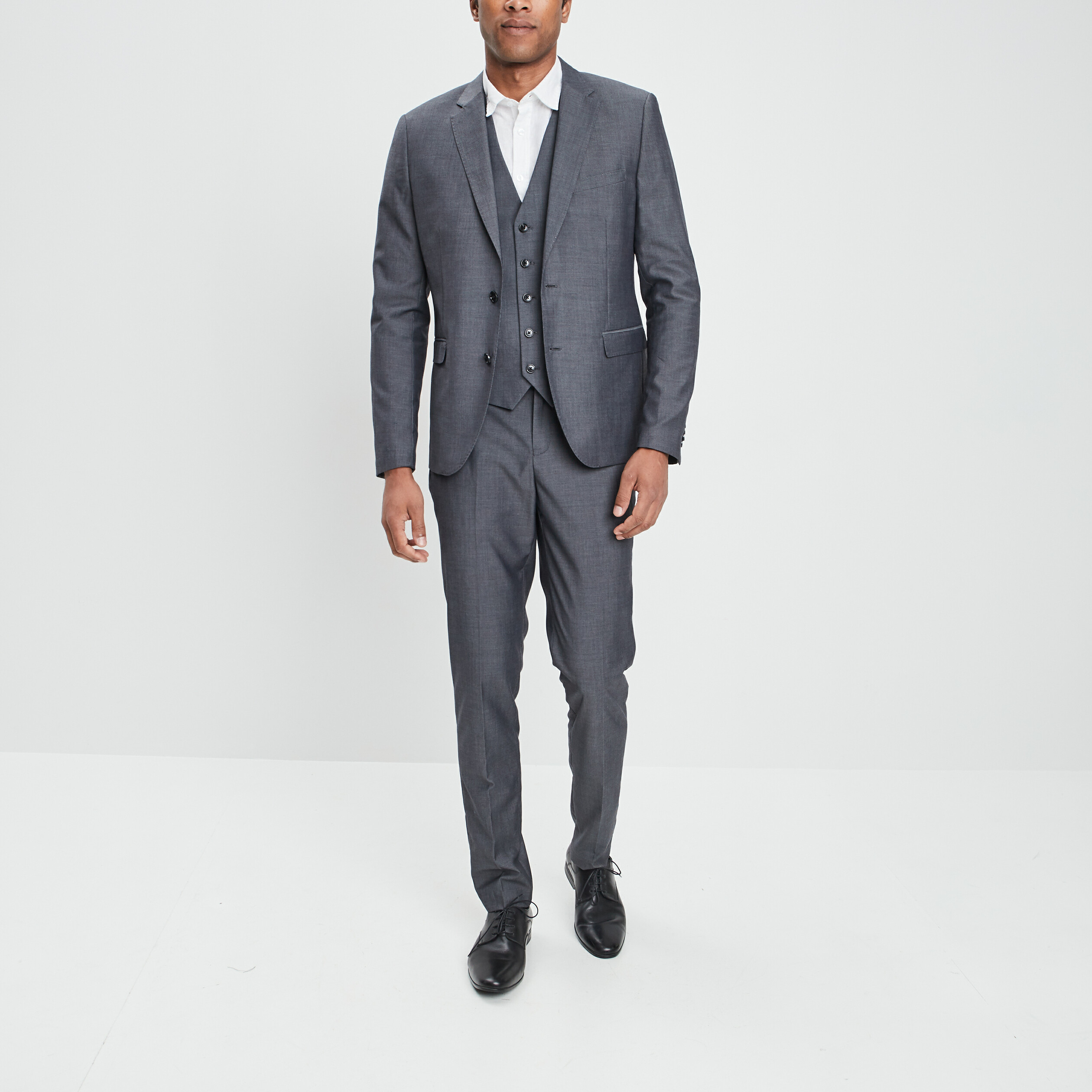 Veste ajustée boutonnée gris clair homme