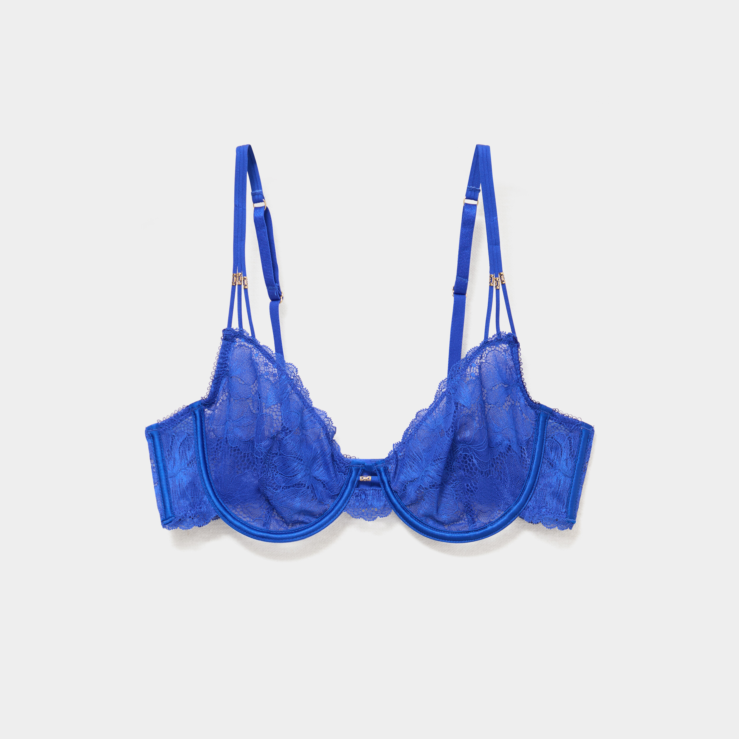Soutien-gorge embo&icirc;tant dentelle bleu electrique femme