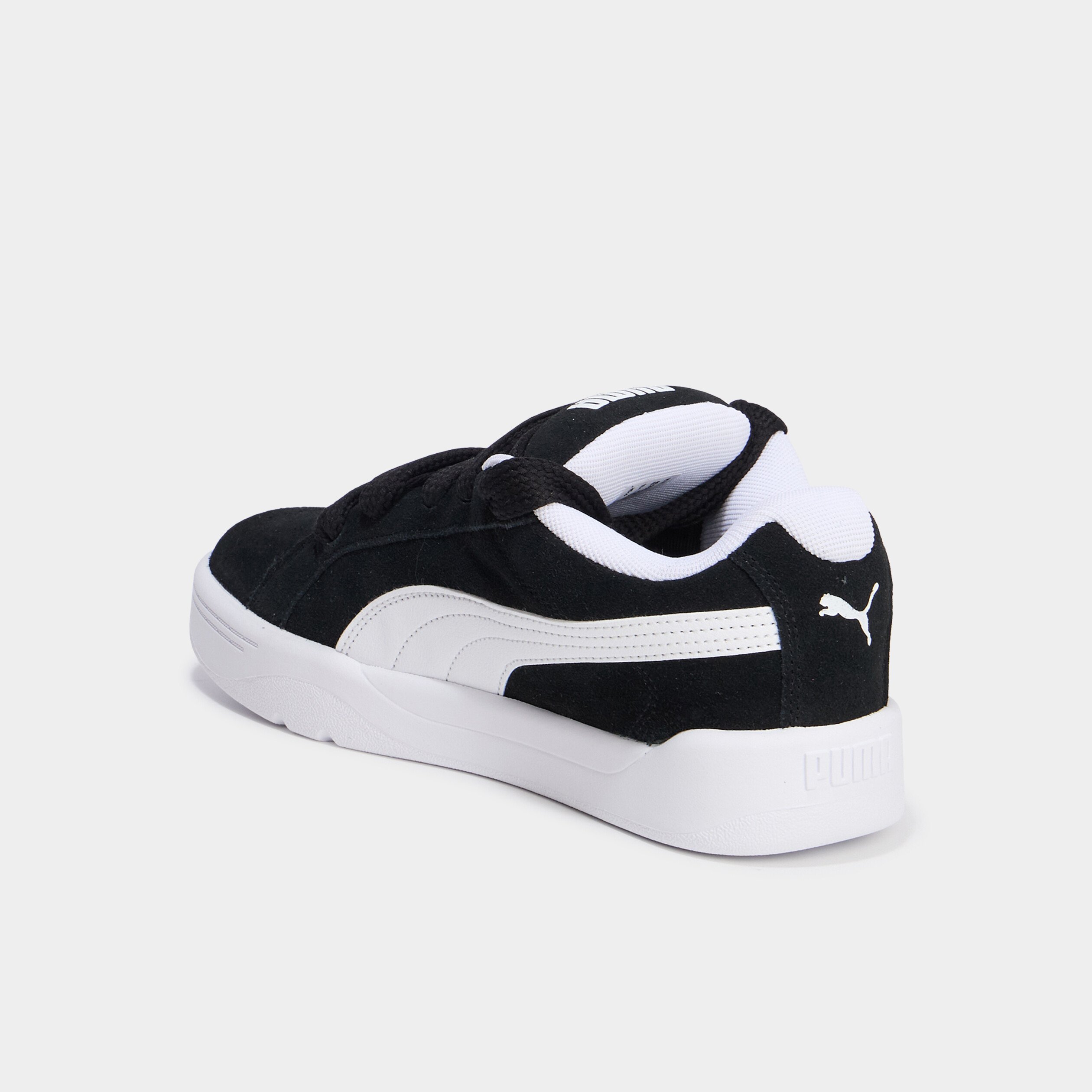 tennis basses a lacets en cuir puma noir garcon Tennis basses à lacets en cuir Puma noir garçon