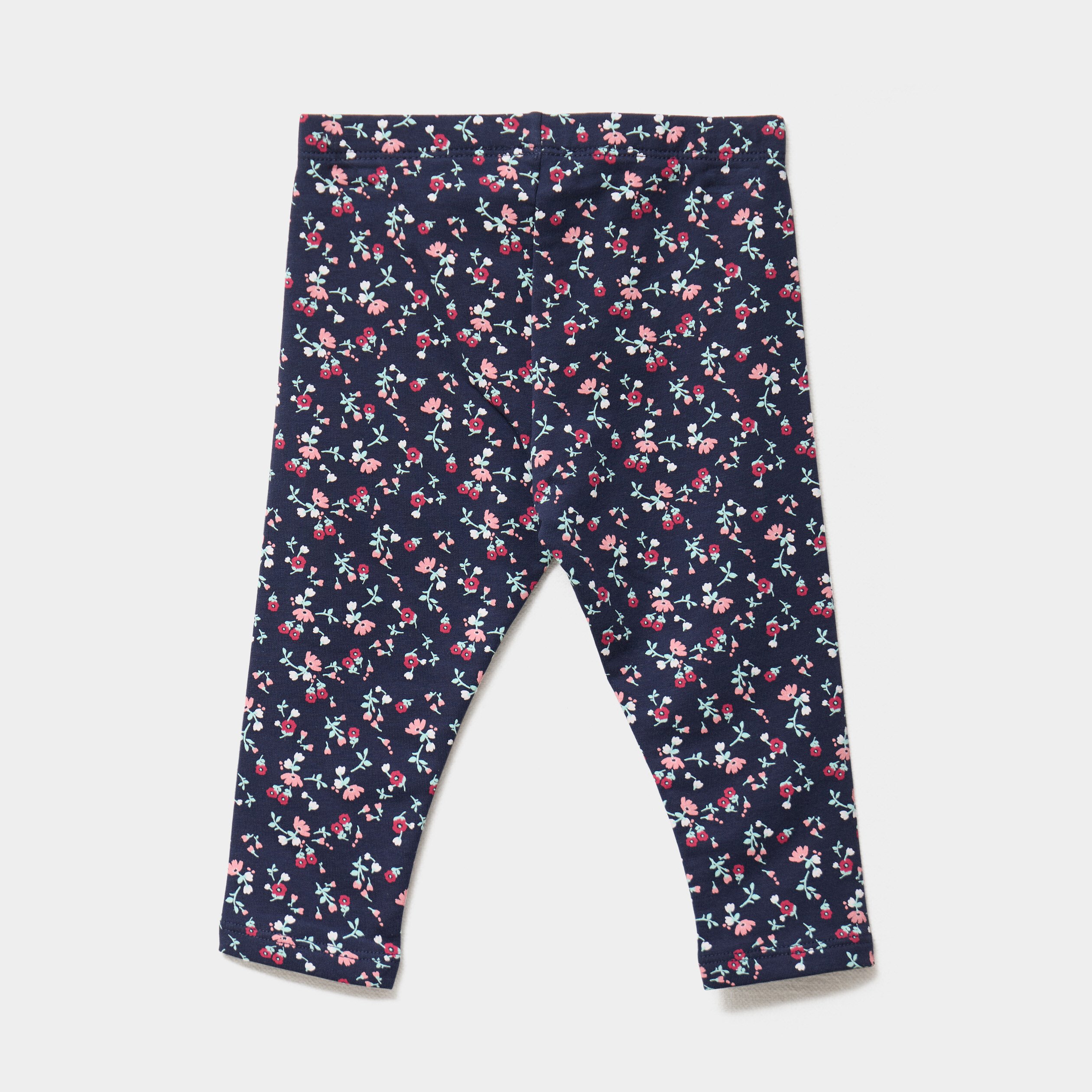 Legging doublé taille élastiquée bleu marine bébé fille