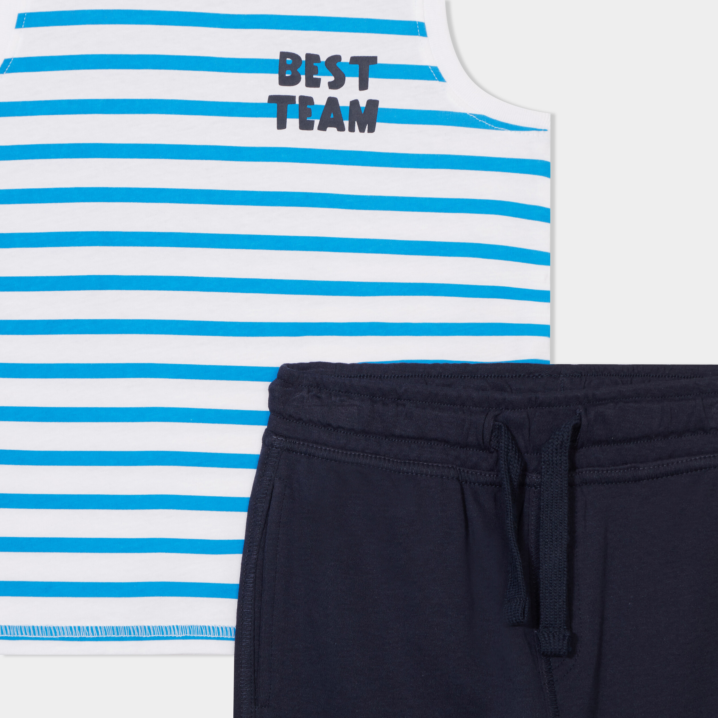 Ensemble 2 pièces short et débardeur bleu garçon