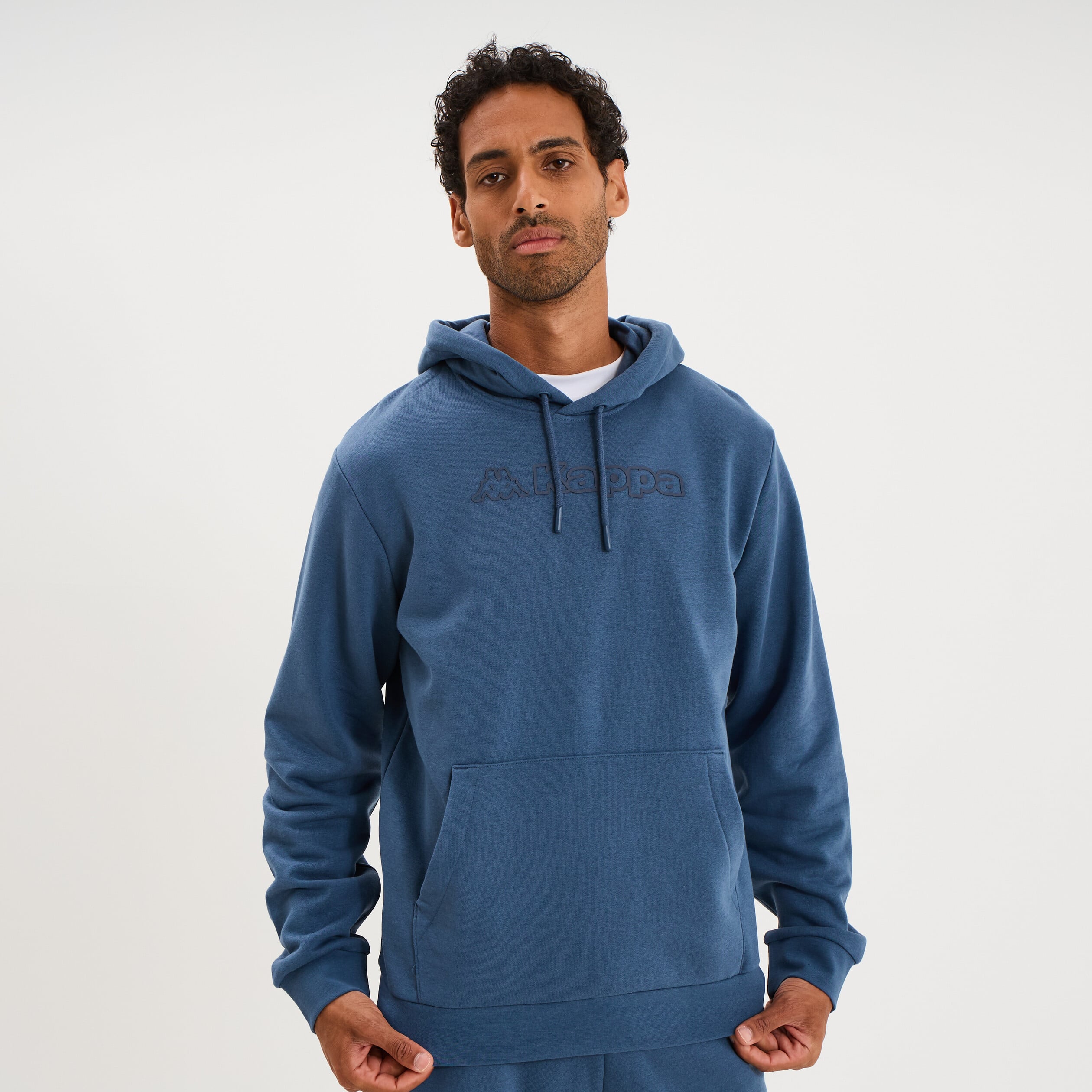 Sweat hoodie 1 poche Kappa bleu gris homme