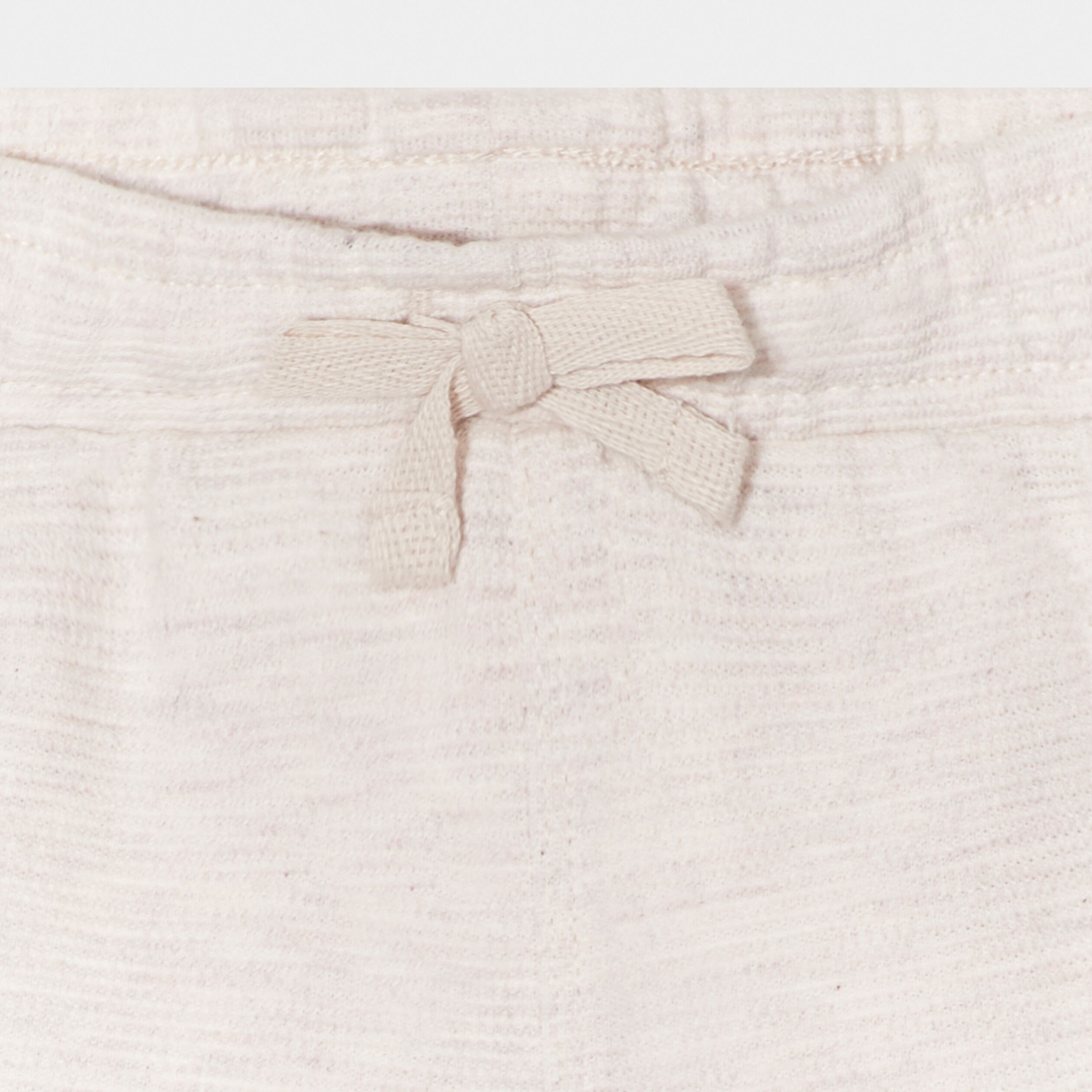 Short avec noeud taille &eacute;lastiqu&eacute;e coton beige b&eacute;b&eacute; gar&ccedil;on