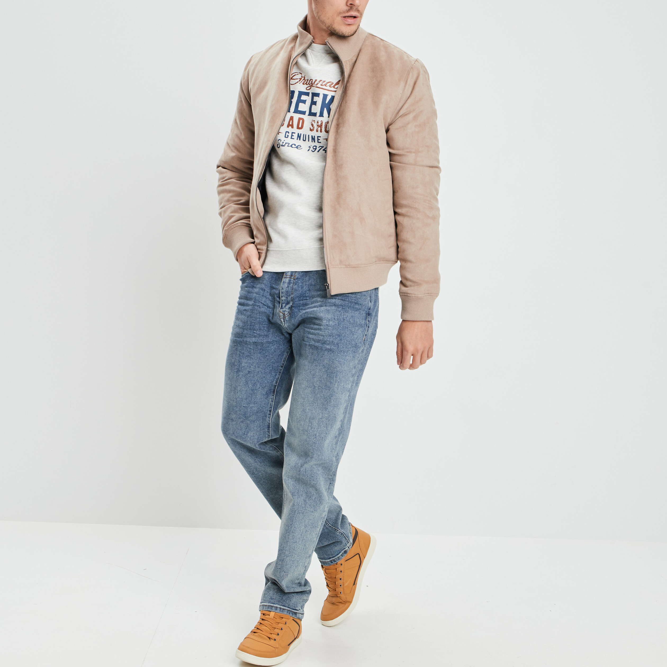 sweat a col rond creeks ivoire homme Sweat à col rond Creeks ivoire homme