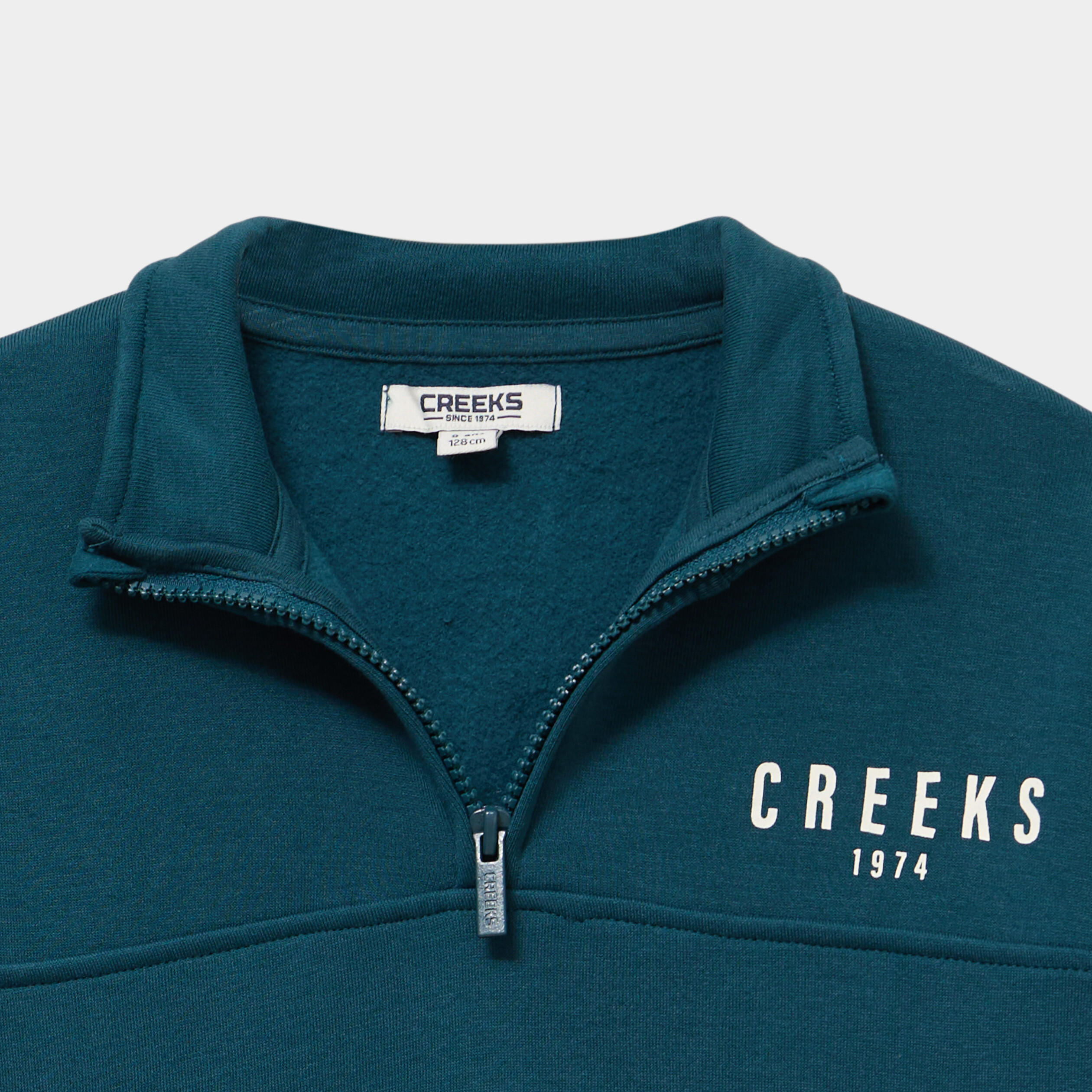 Sweat col camionneur avec poches bleu canard gar&ccedil;on