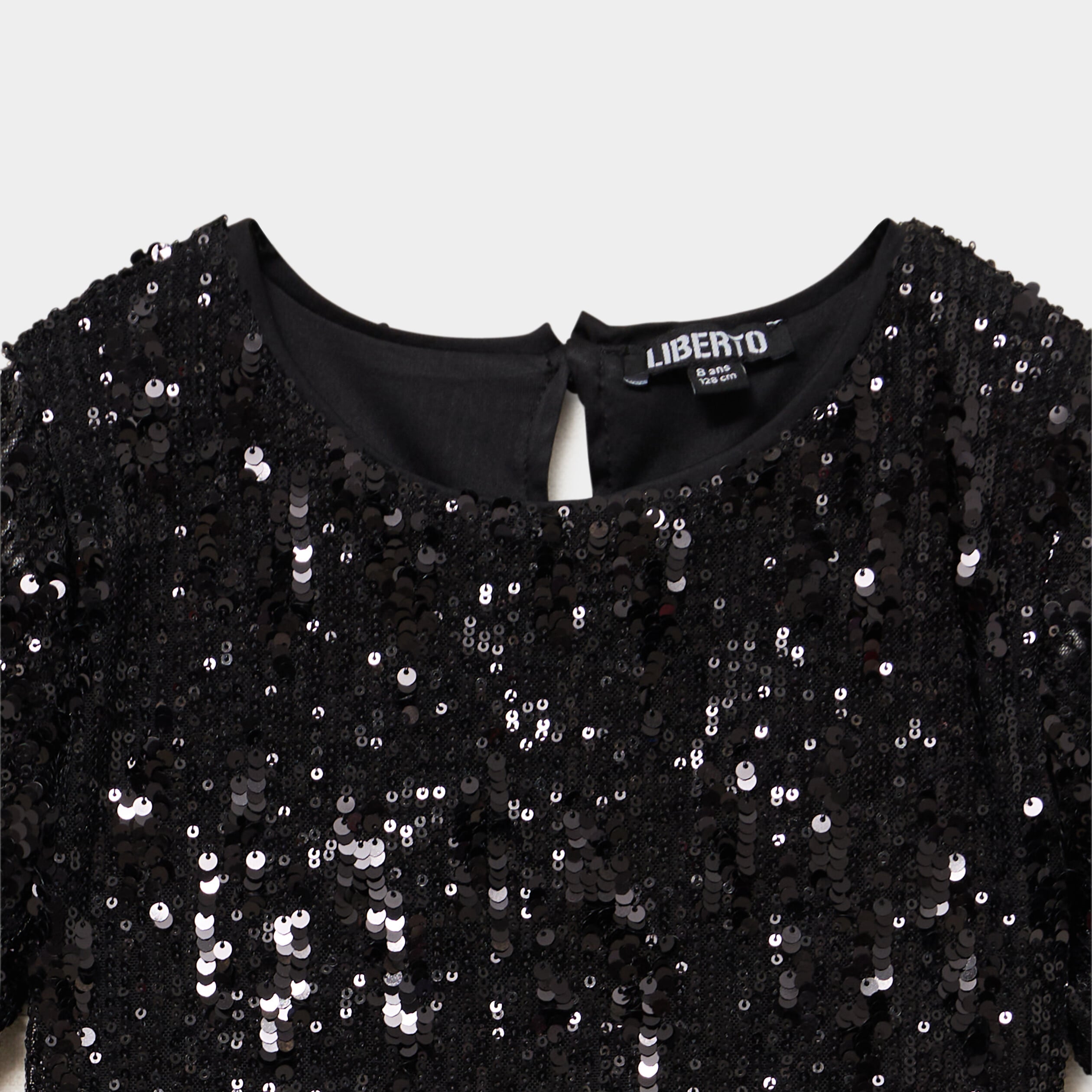 Combinaison pantalon &agrave; paillettes noir fille