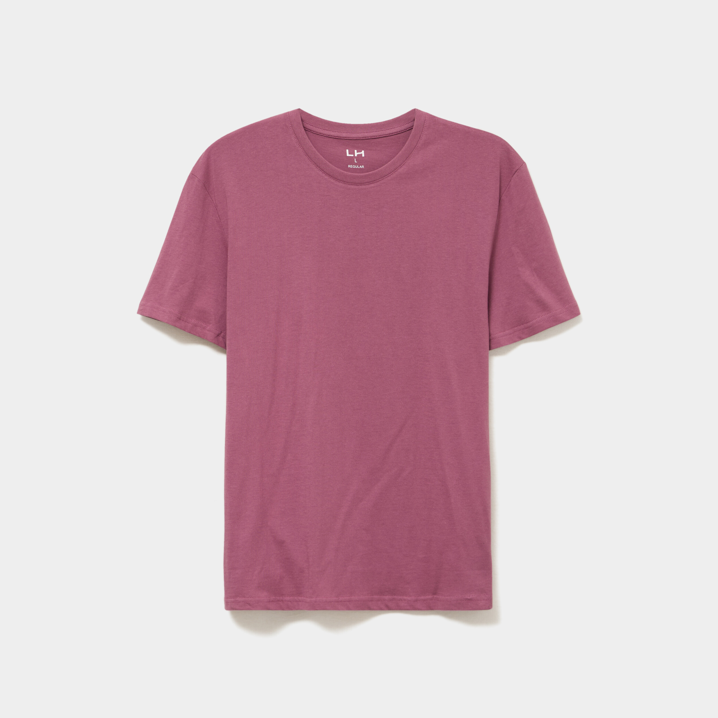 T-shirt droit en coton manches courtes mauve homme