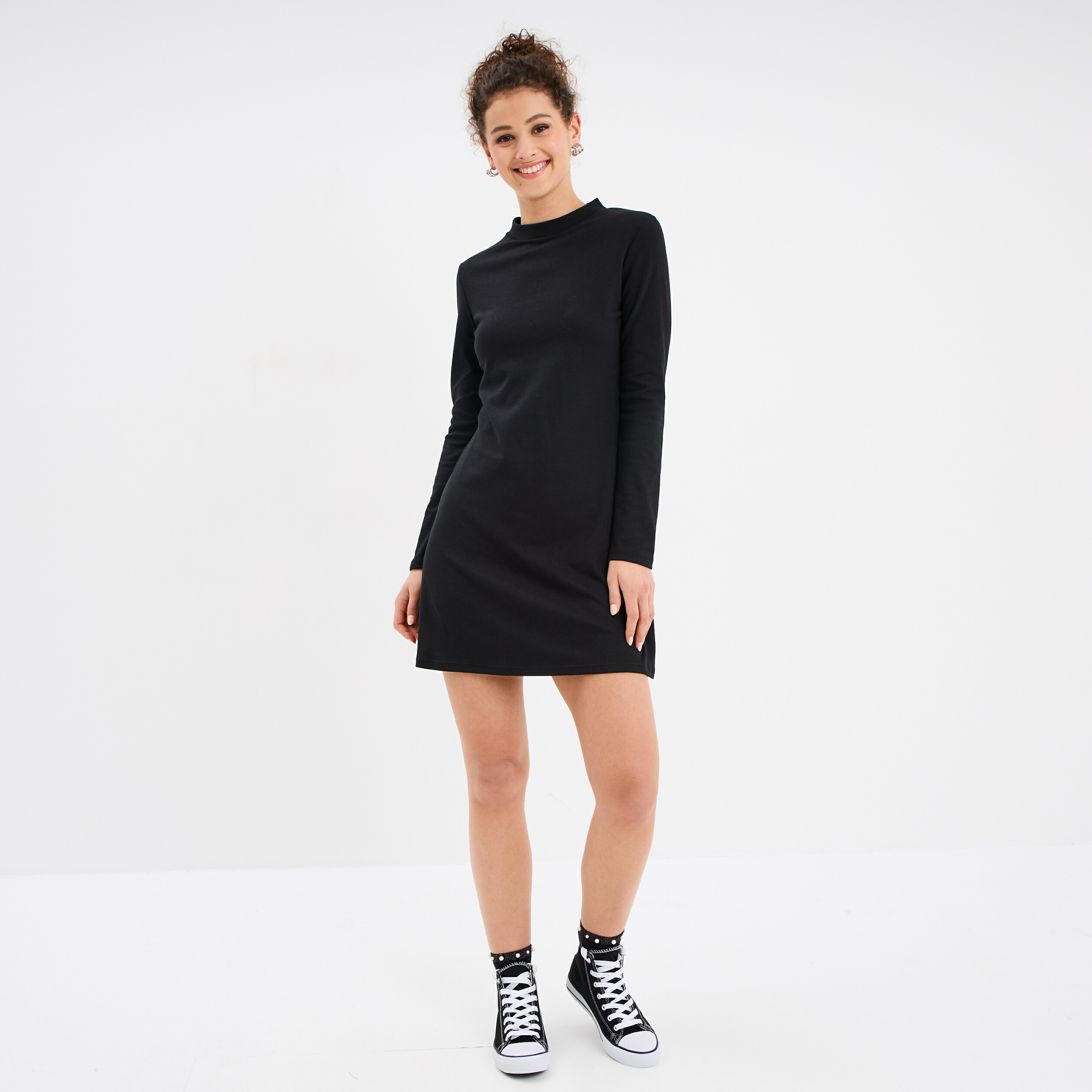 robe evasee col montant courte liberto noir femme Robe évasée col montant courte Liberto noir femme