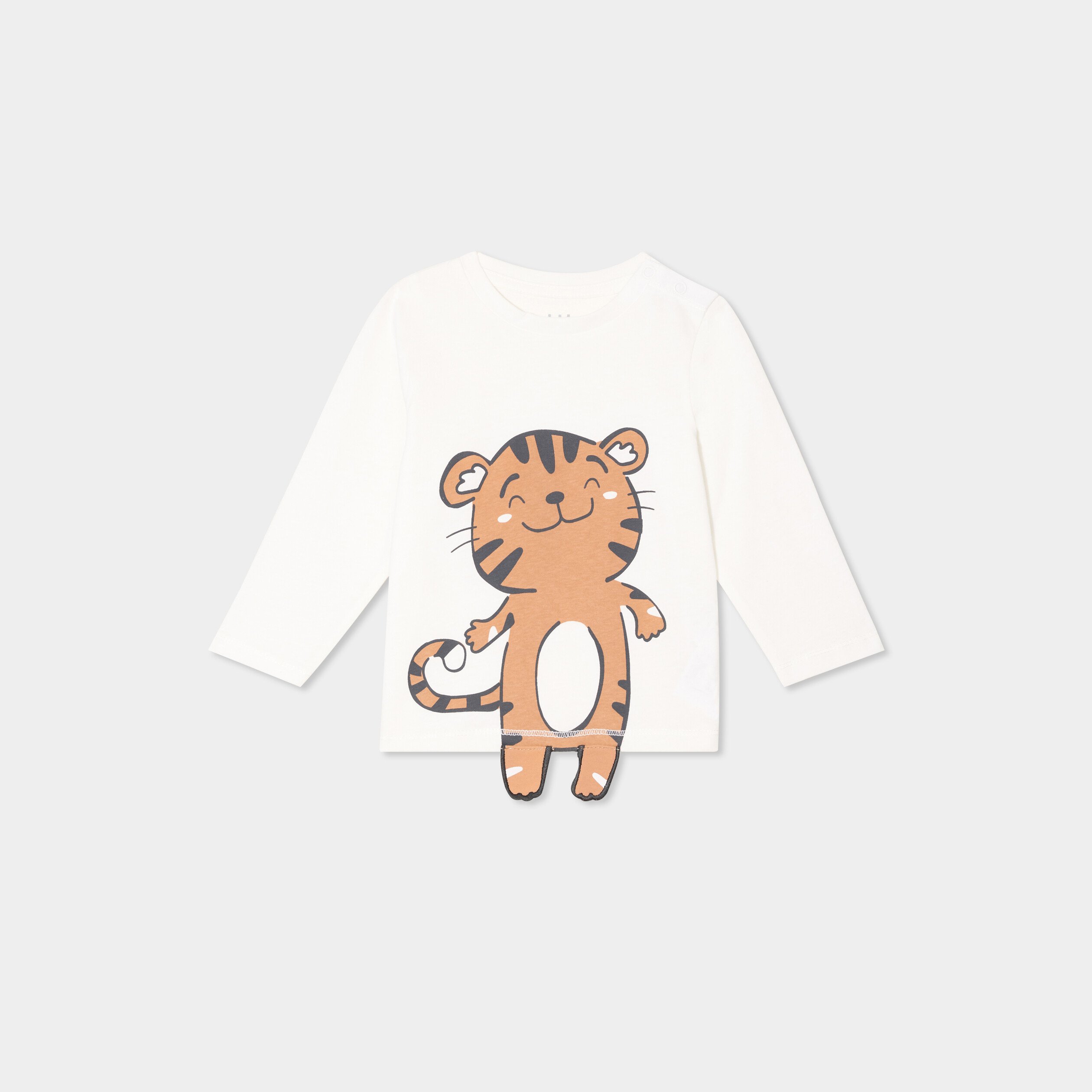 t shirt manches longues coton blanc bebeg T-shirt manches longues coton blanc bébé garçon
