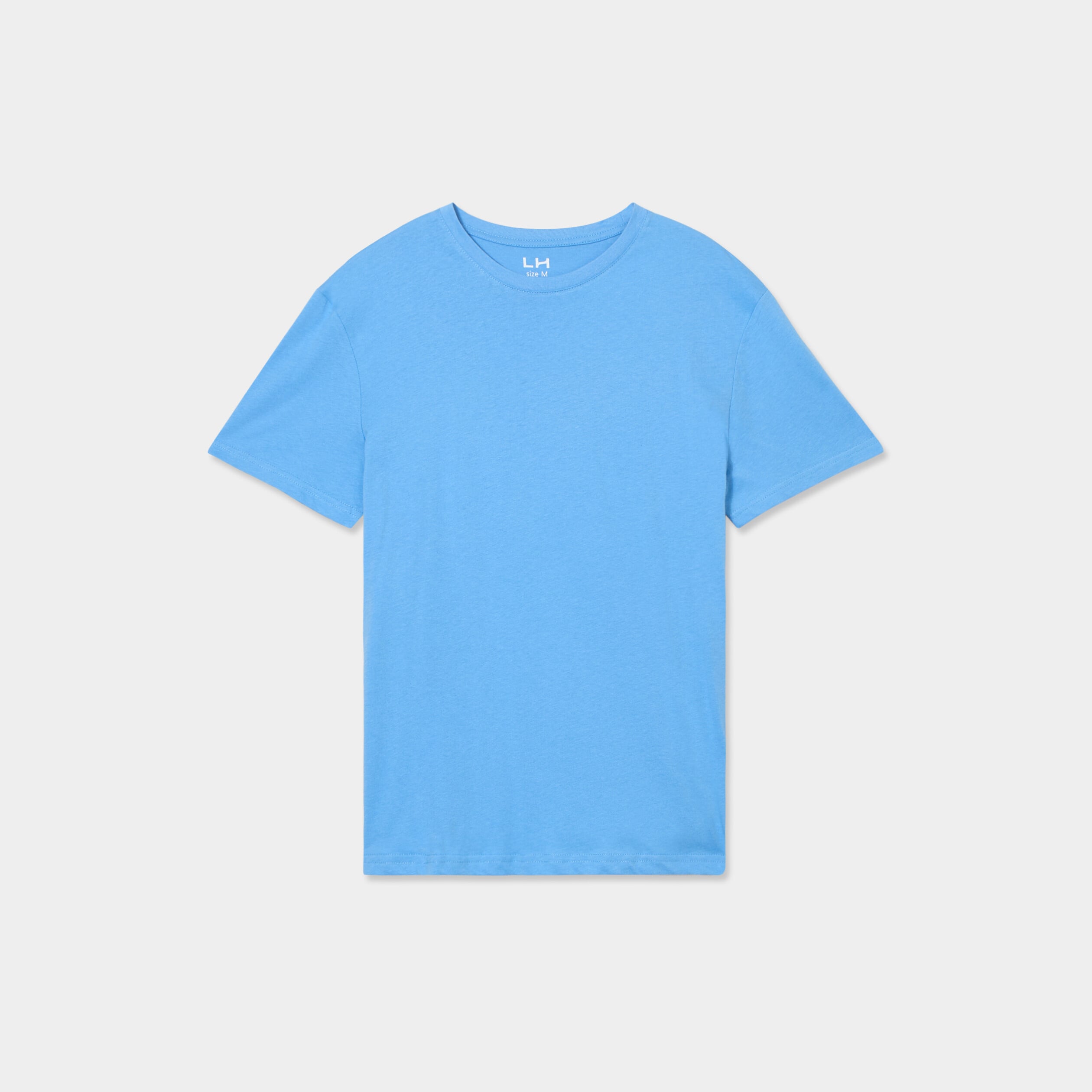 T-shirt droit en coton manches courtes bleu homme