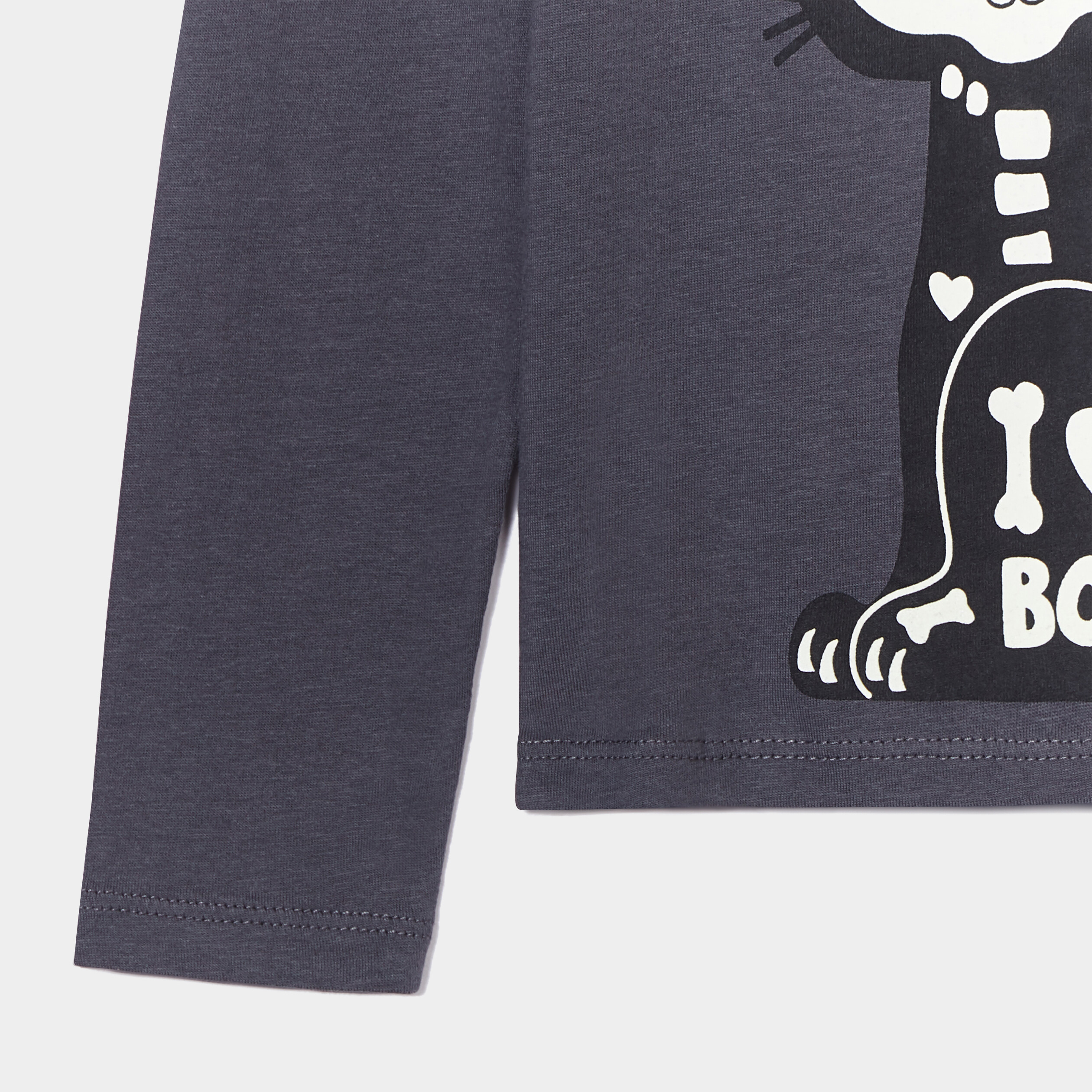 Ensemble t-shirt coton masque halloween gris foncé fille