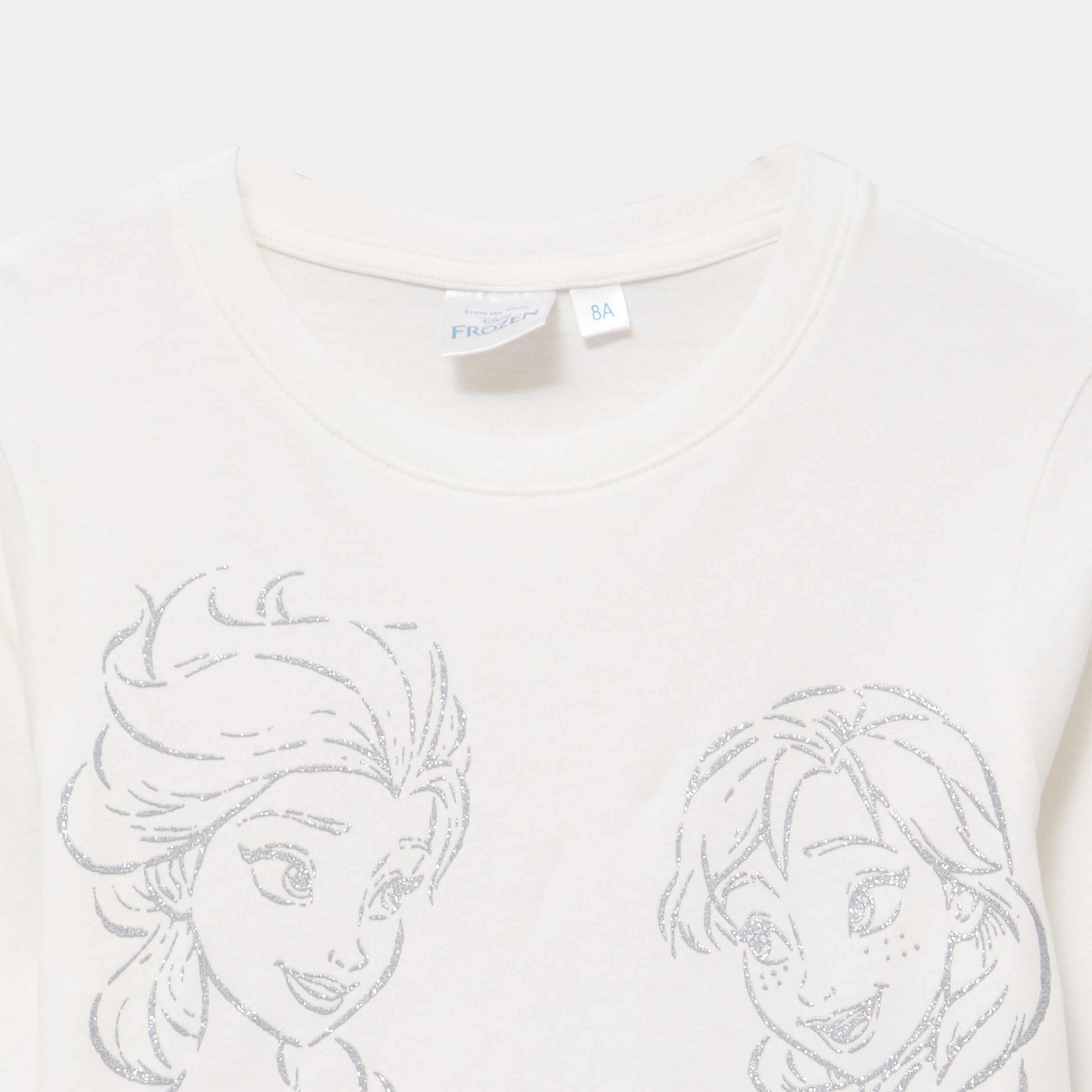 T-shirt manches longues Reine des neiges blanc fille