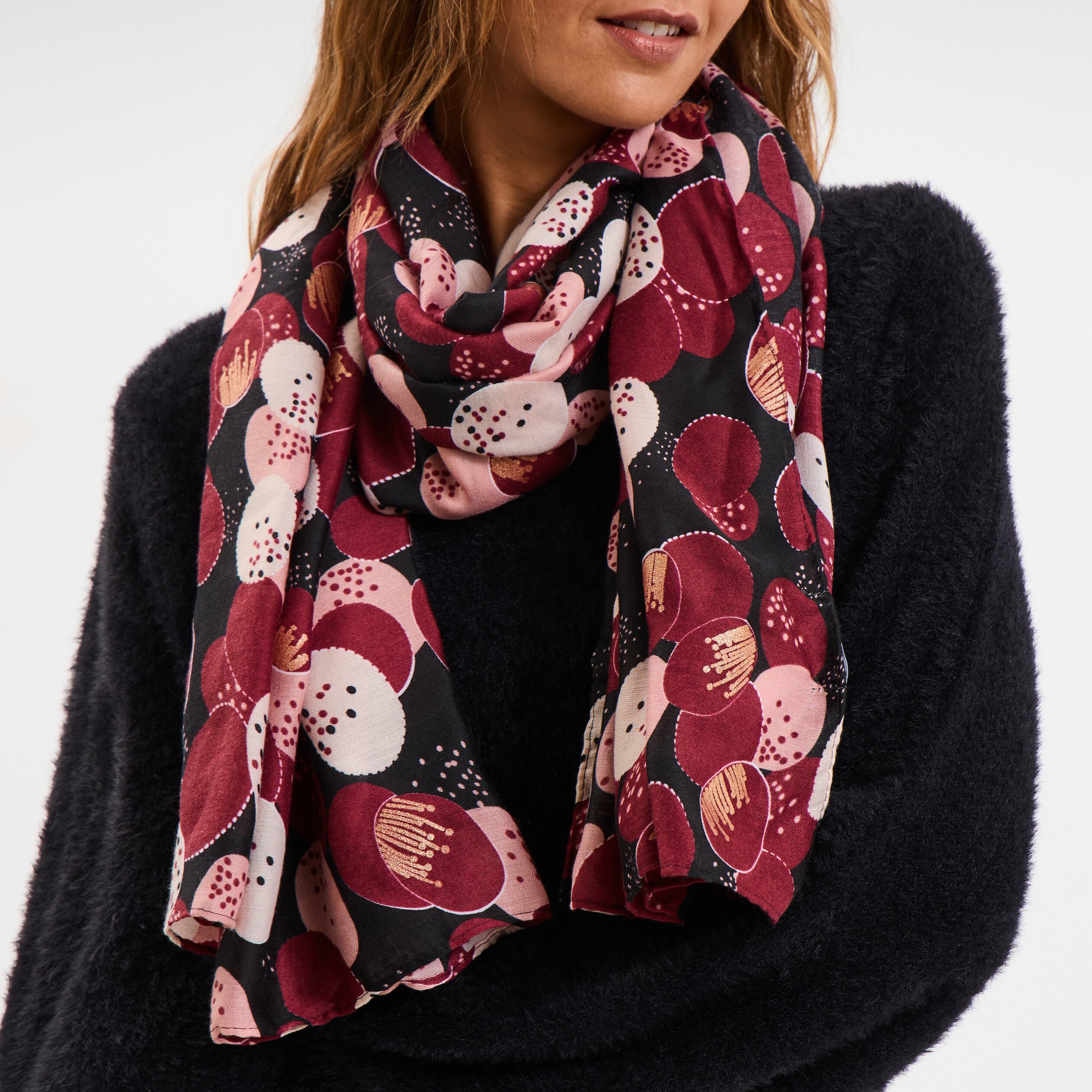foulard rose femme Foulard rose femme
