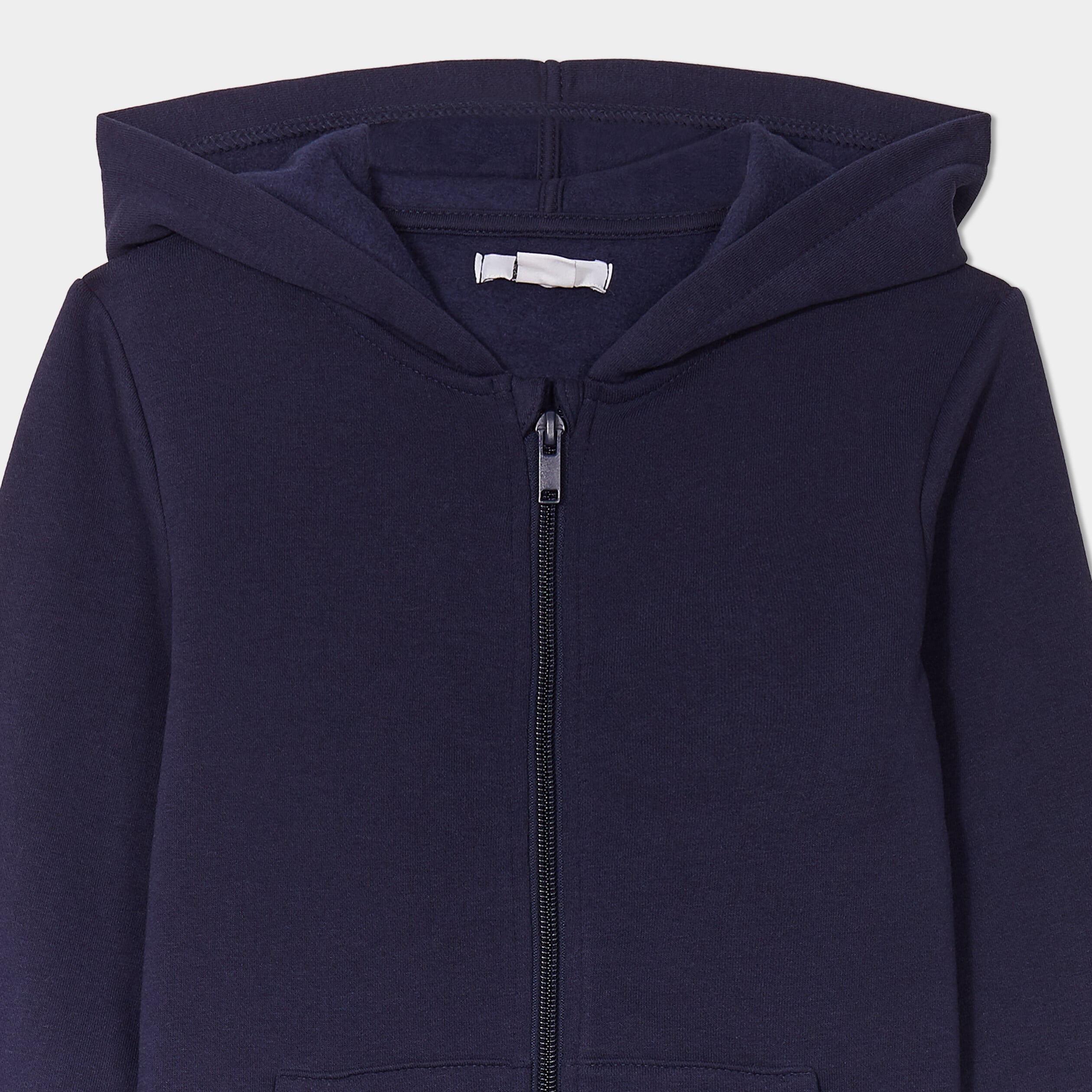 Sweat &agrave; capuche zipp&eacute; bleu marine fille