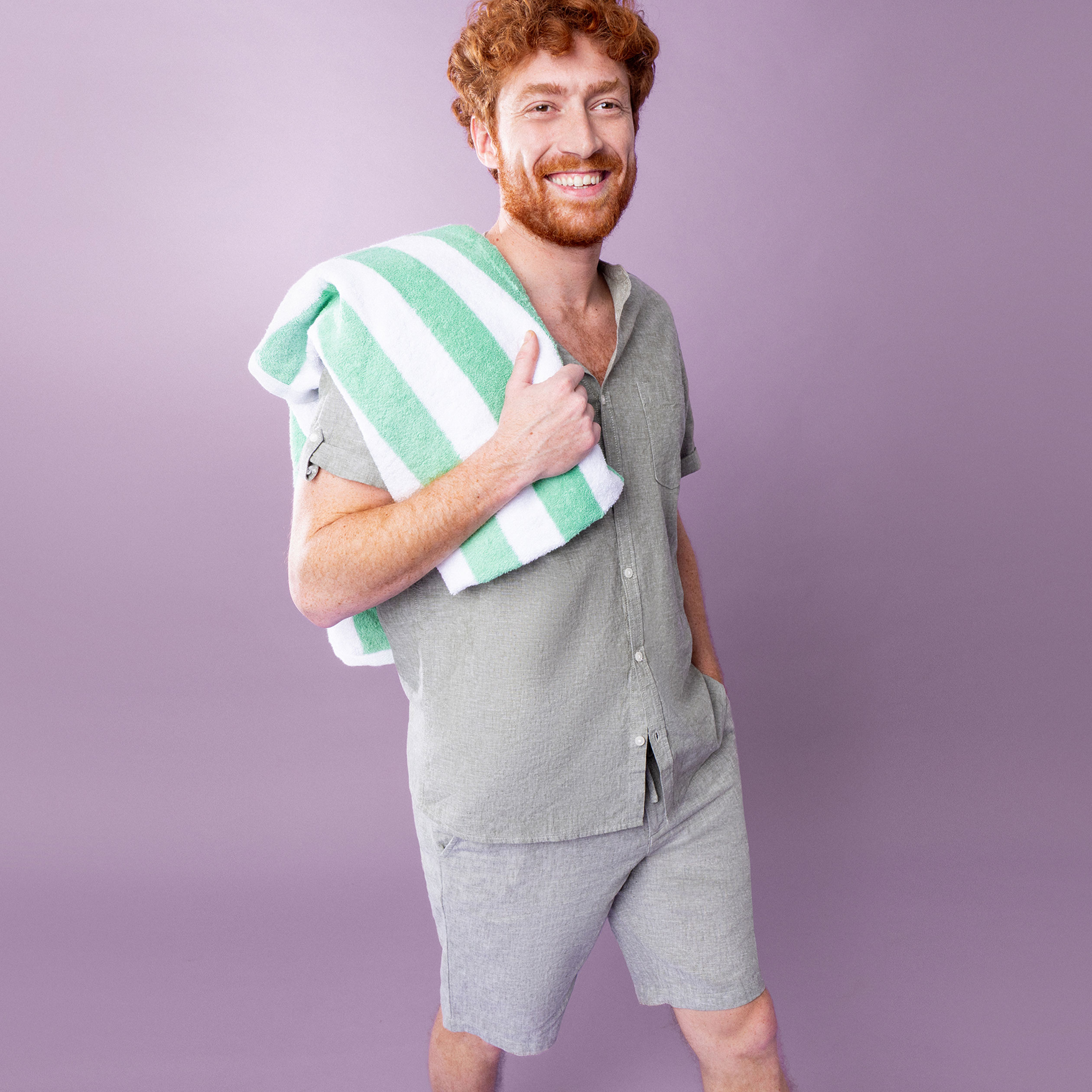 bermuda chino a coulisse lin melange vert kaki homme Bermuda chino à coulisse lin mélangé vert kaki homme