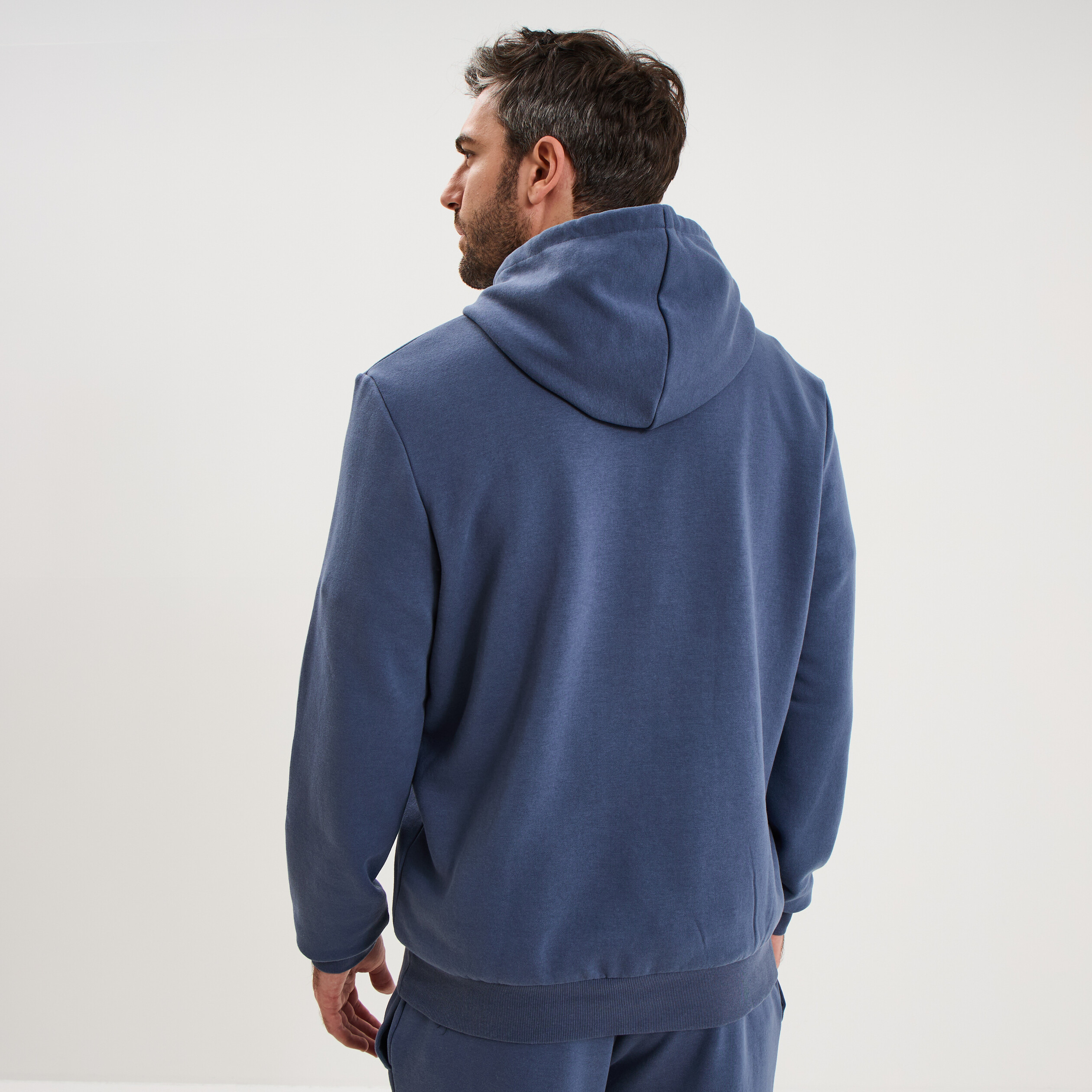 Sweat molleton &agrave; capuche hoodie bleu lavande homme