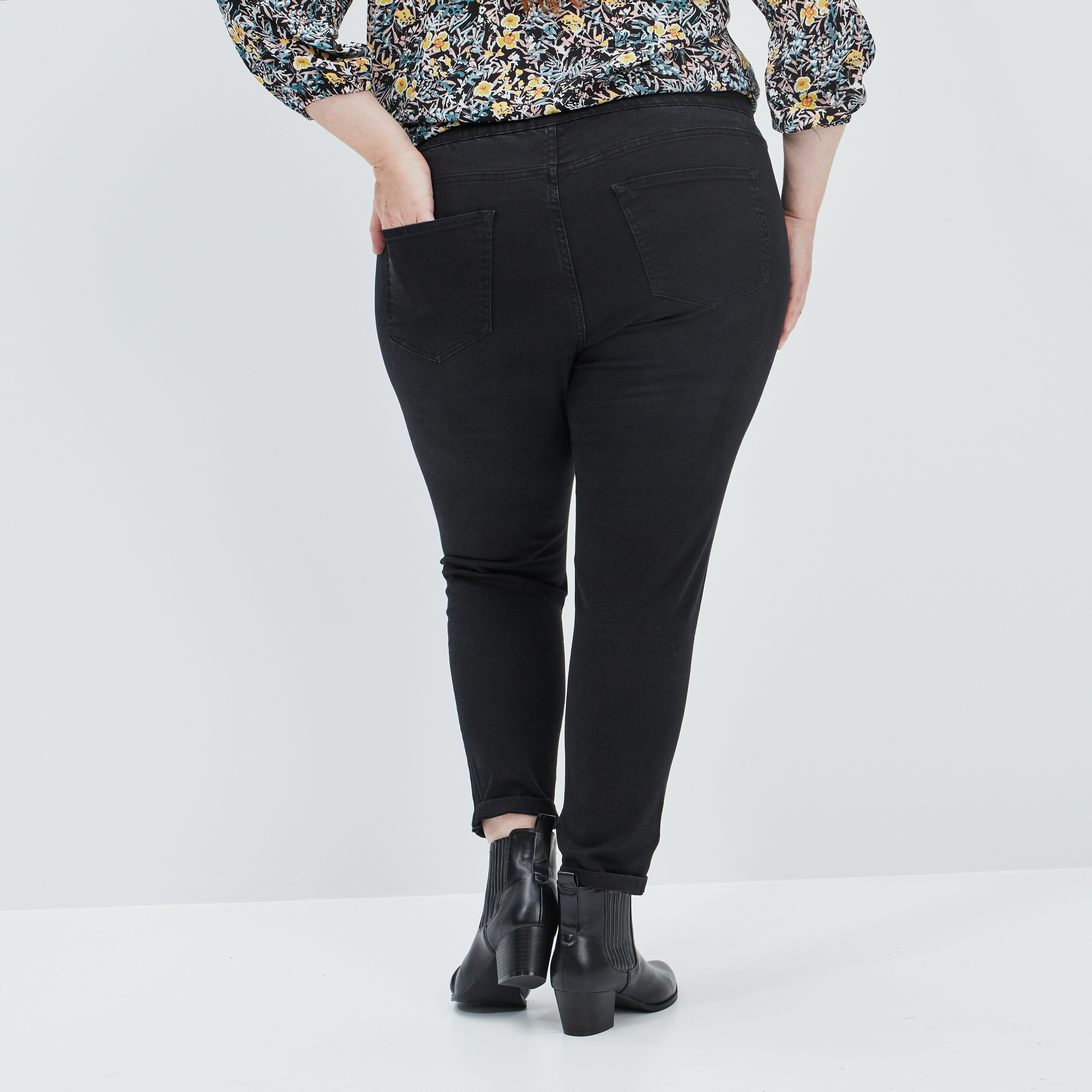pantalon jegging taille haute noir femmegt Pantalon jegging taille haute noir femme grande taille