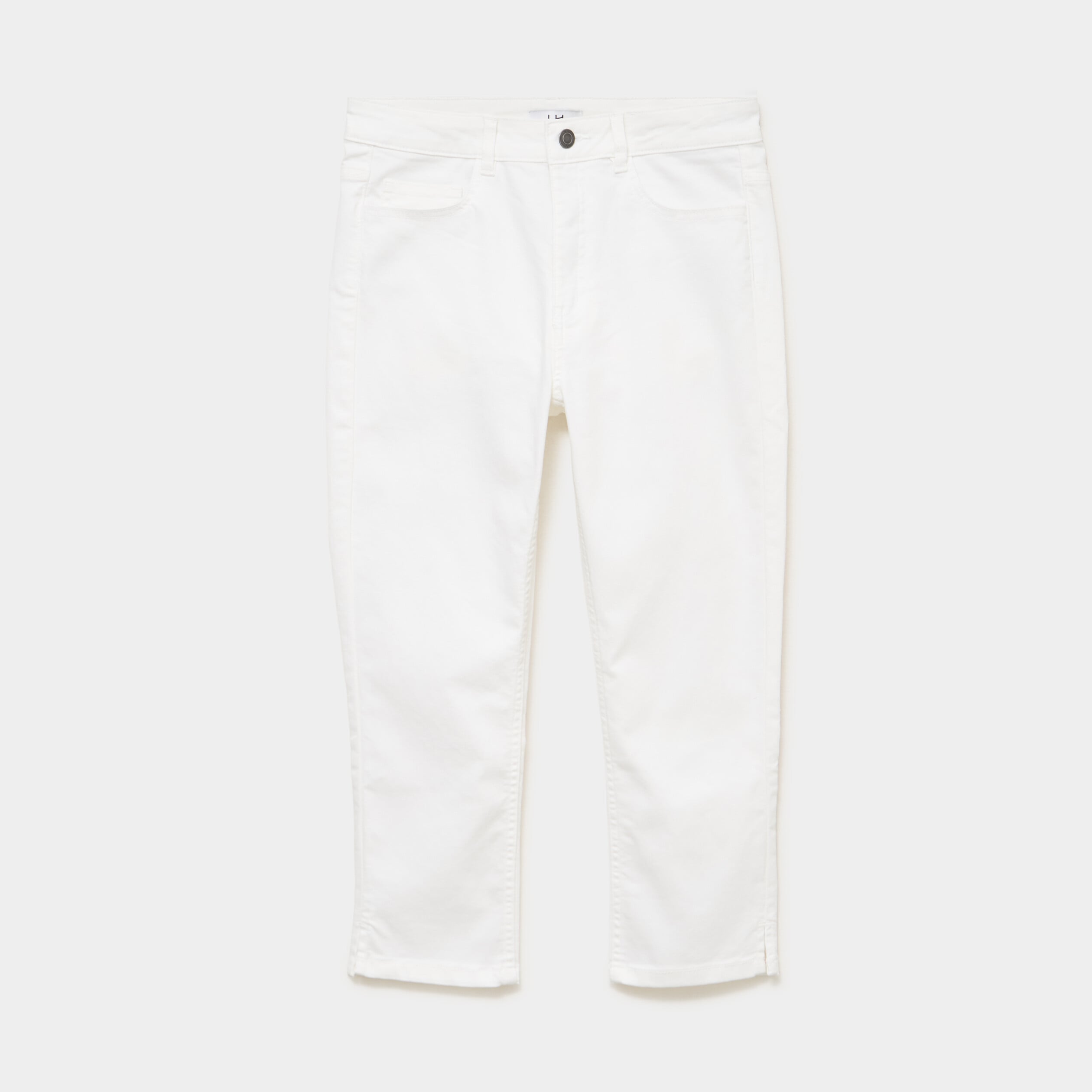 Pantalon capri slim twill 5 poches blanc femme