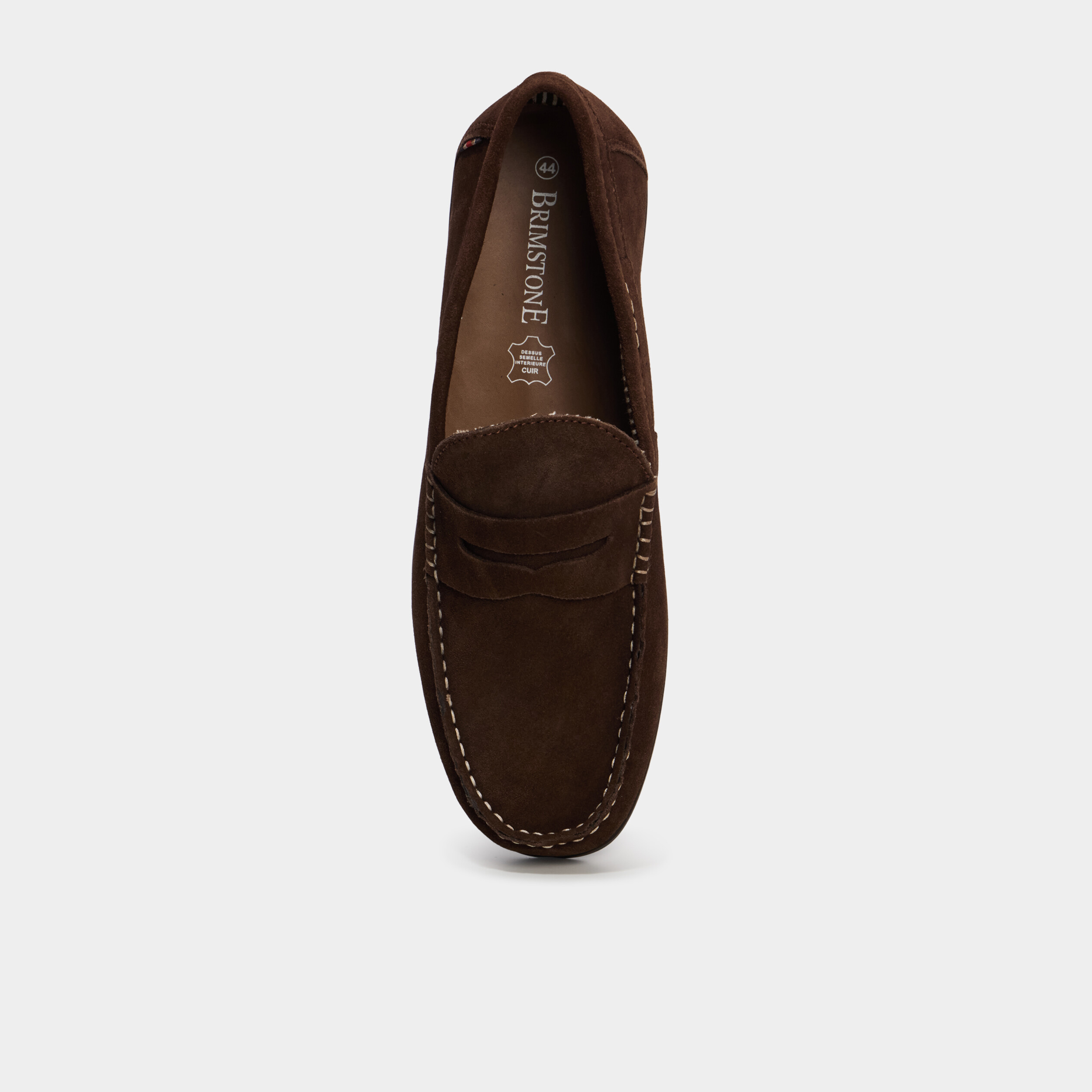 Mocassins en cuir daim marron homme