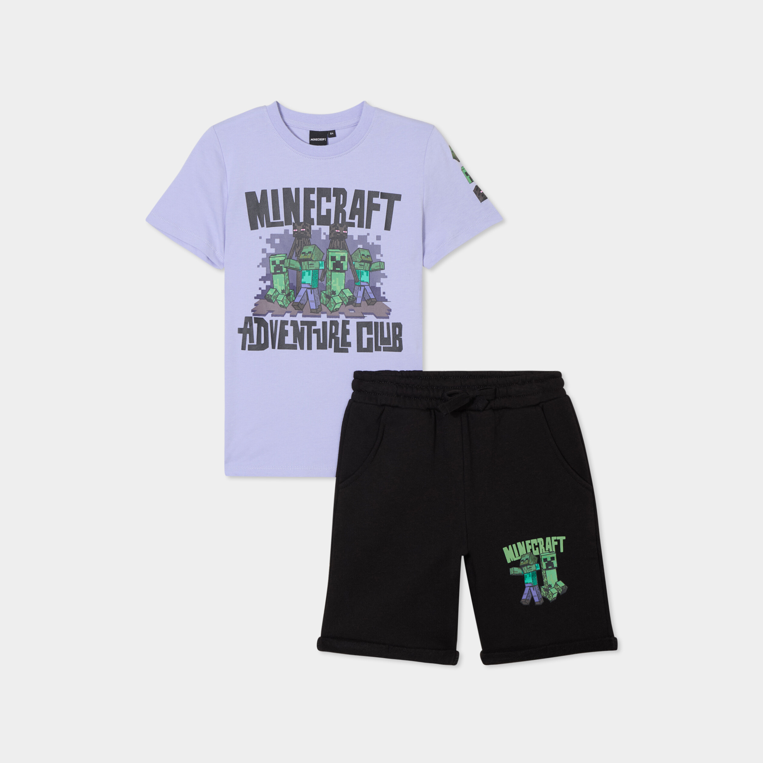 ensemble t shirt et short minecraft multicolore garcon Ensemble t-shirt et short Minecraft multicolore garçon