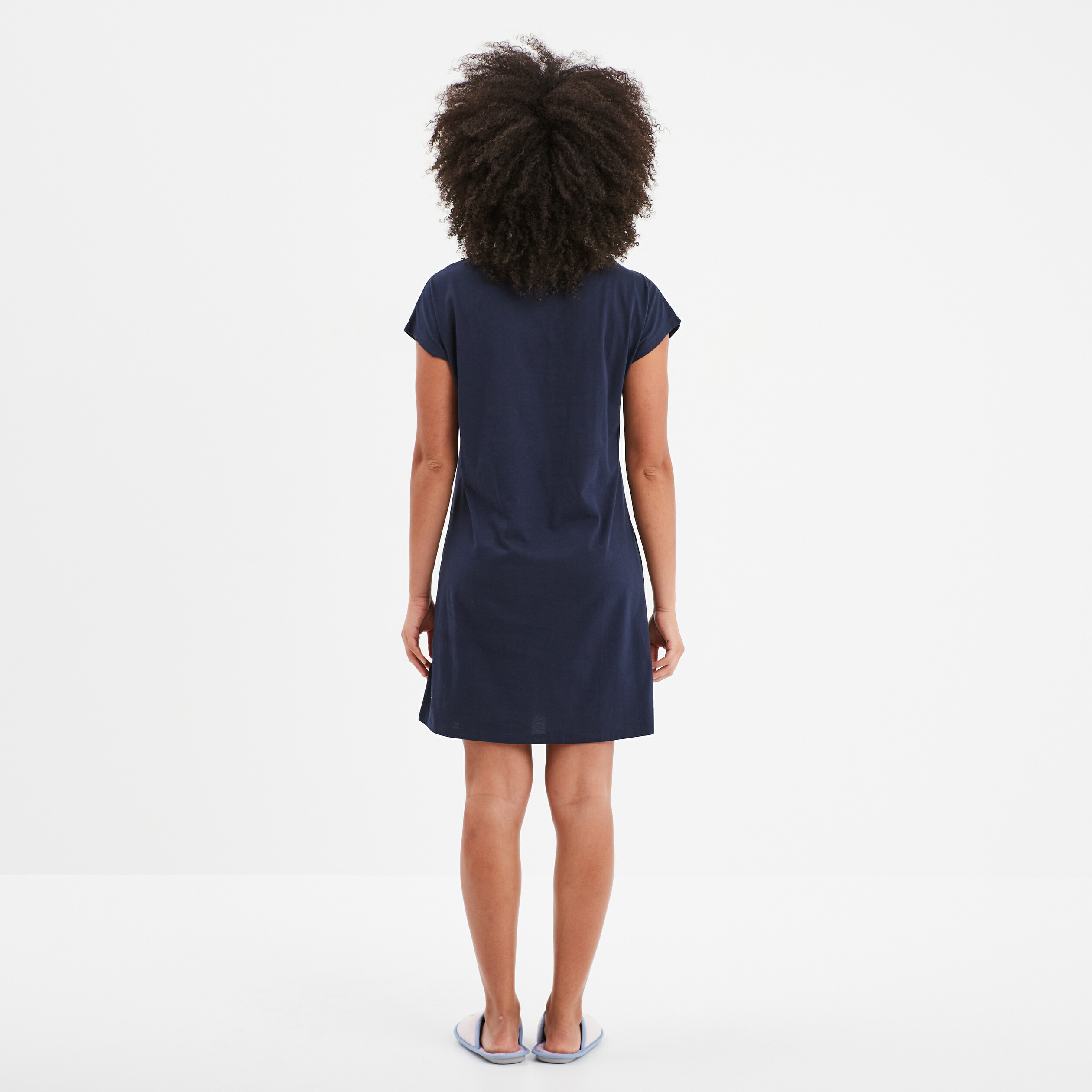 chemise de nuit manches courtes stitch bleu marine femme Chemise de nuit manches courtes Stitch bleu marine femme
