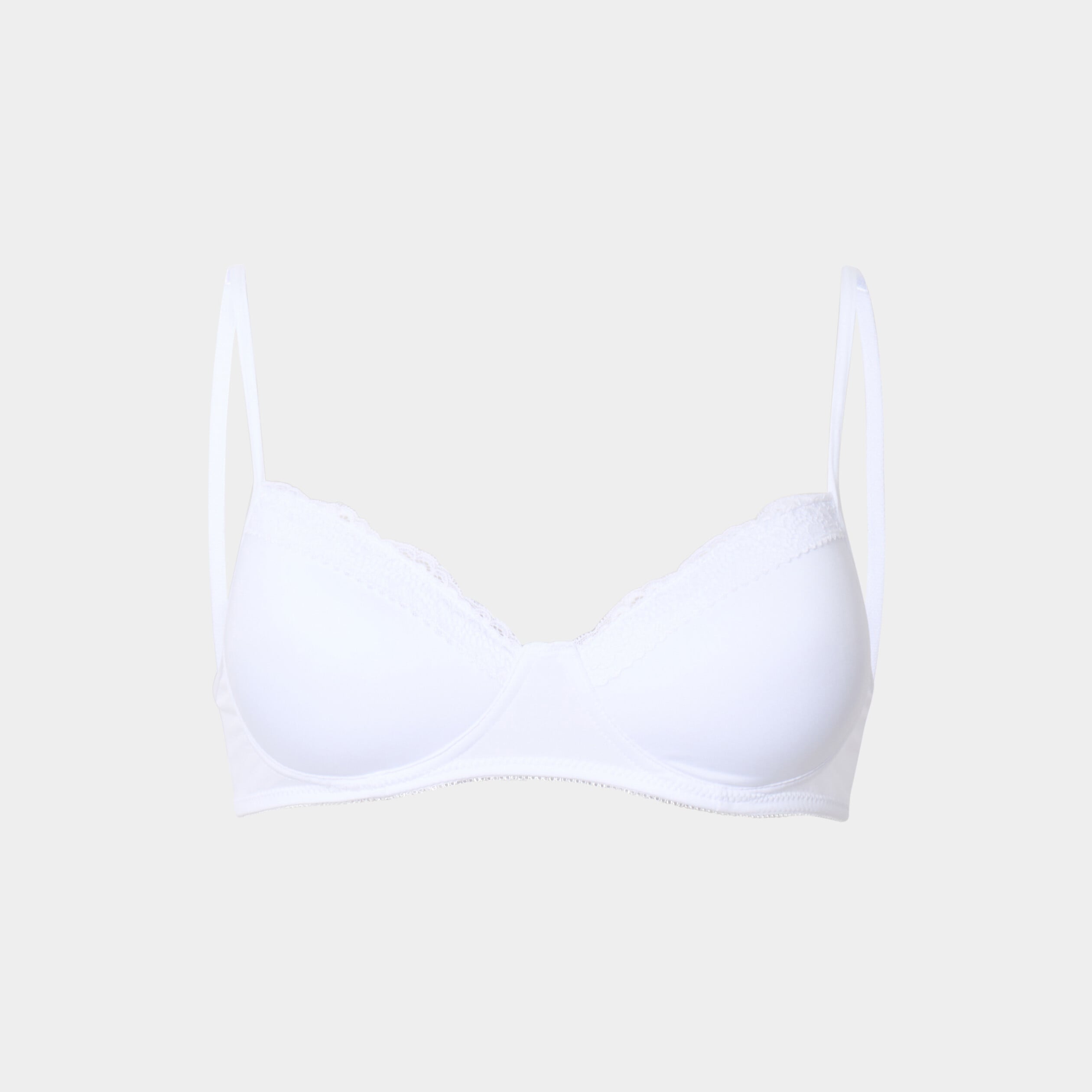 Soutien-gorge triangle micro dentelle blanc femme