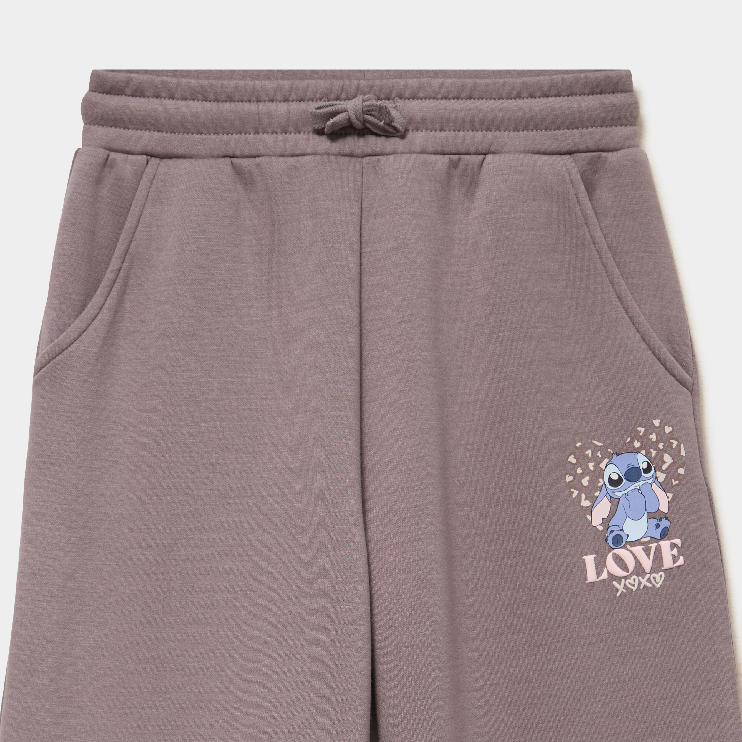 Pantalon de jogging large Stitch marron fille