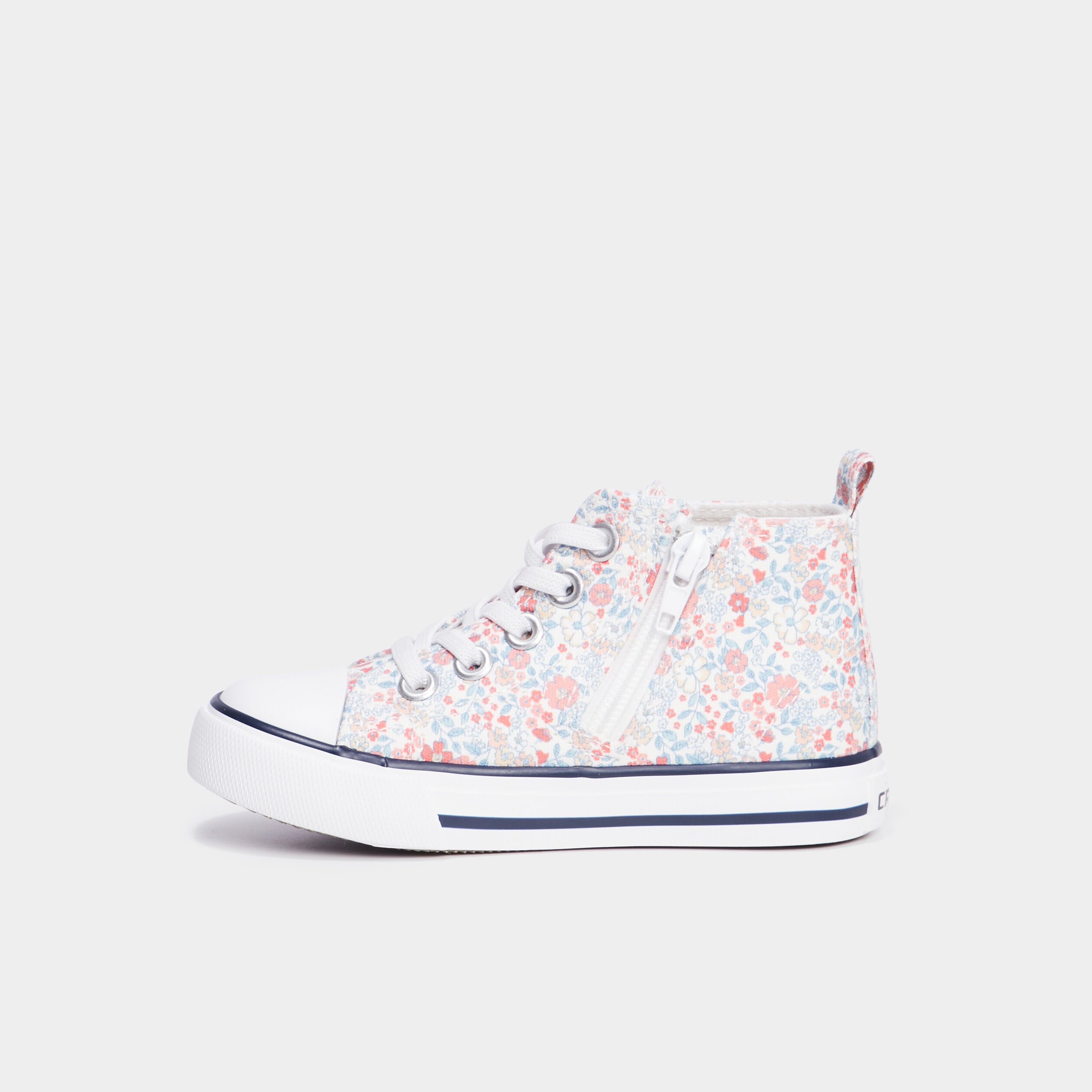 Baskets montantes zipp&eacute;es bout renforc&eacute; ecru fille