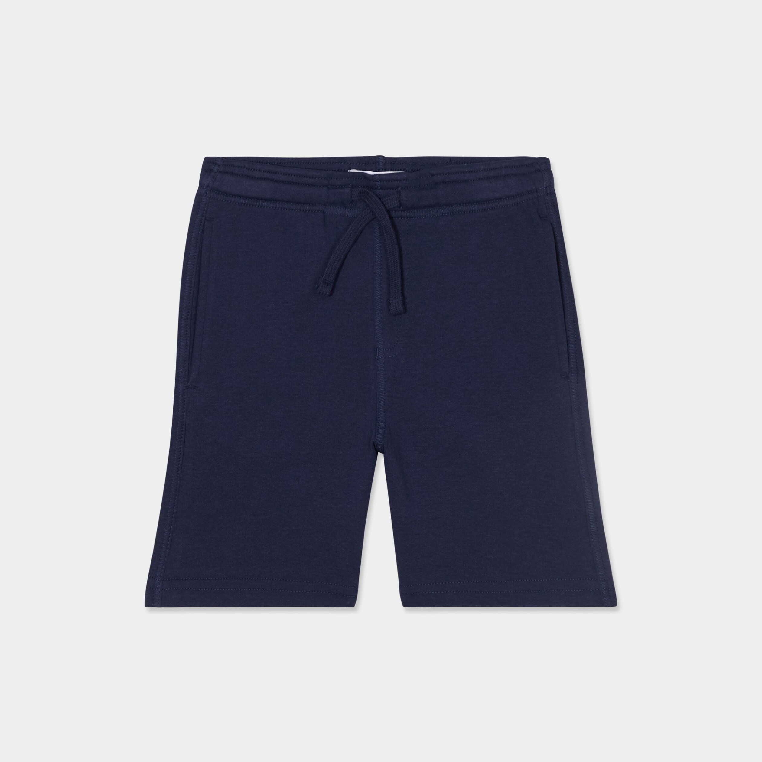 short jogging droit taille elastiquee bleu marine garcon Short jogging droit taille élastiquée bleu marine garçon