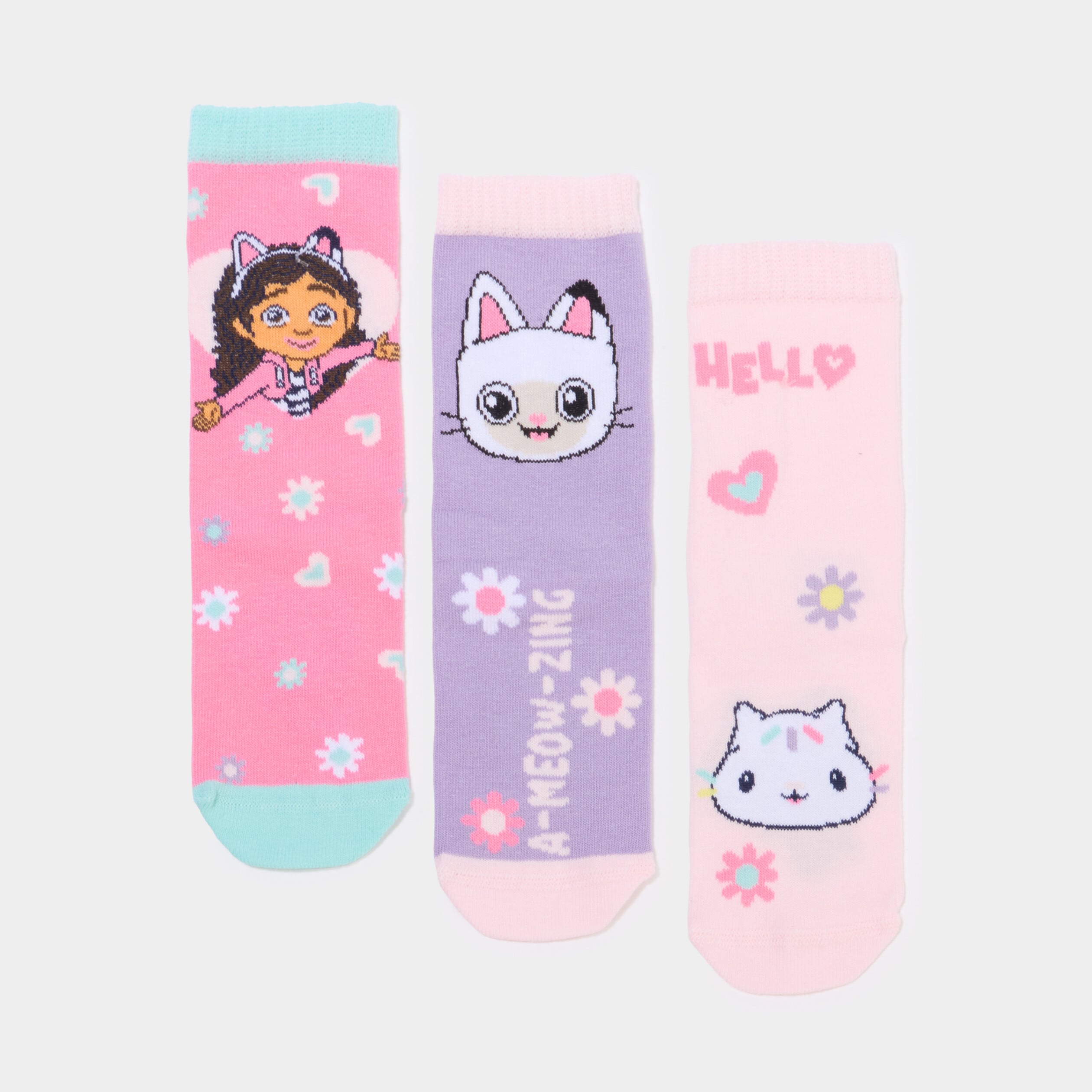 Lot 3 chaussettes Gabby maison magique rose fille