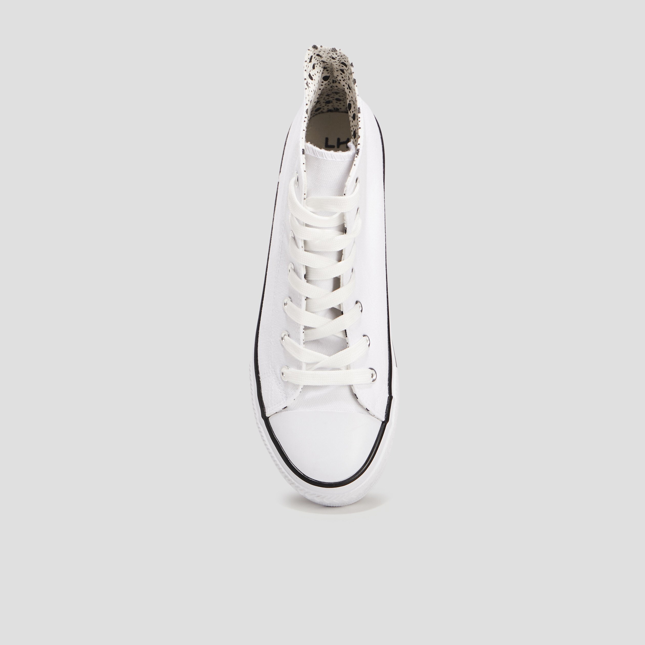 baskets en toile montantes a lacets blanc femme Baskets en toile montantes à lacets blanc femme
