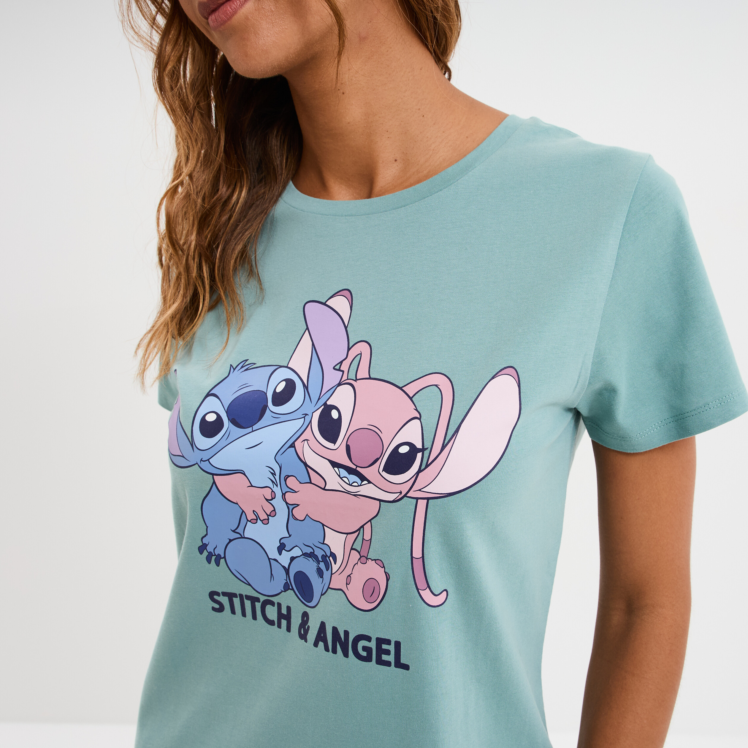 ensemble pyjama 2 pieces stitch bleu gris femme Ensemble pyjama 2 pièces Stitch bleu gris femme