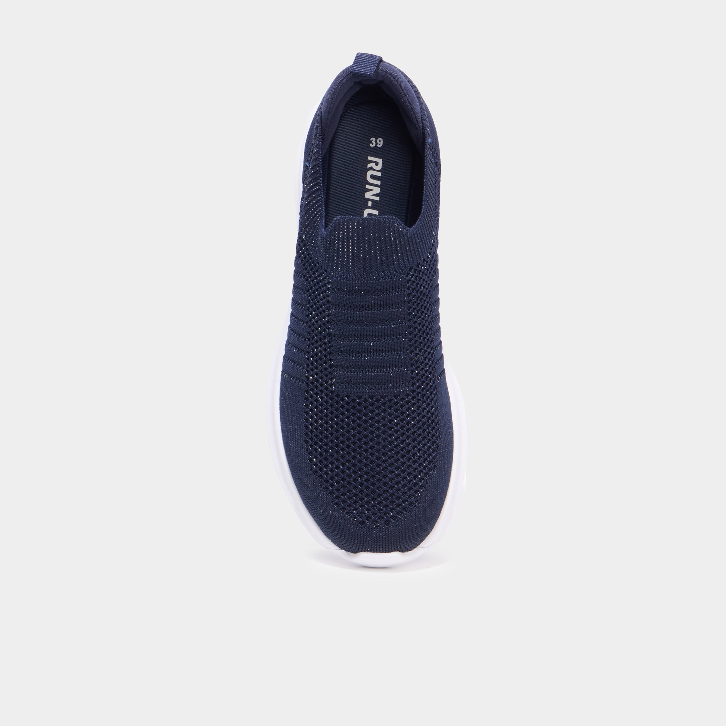 Baskets running &eacute;lastiqu&eacute;es slip-on bleu marine femme