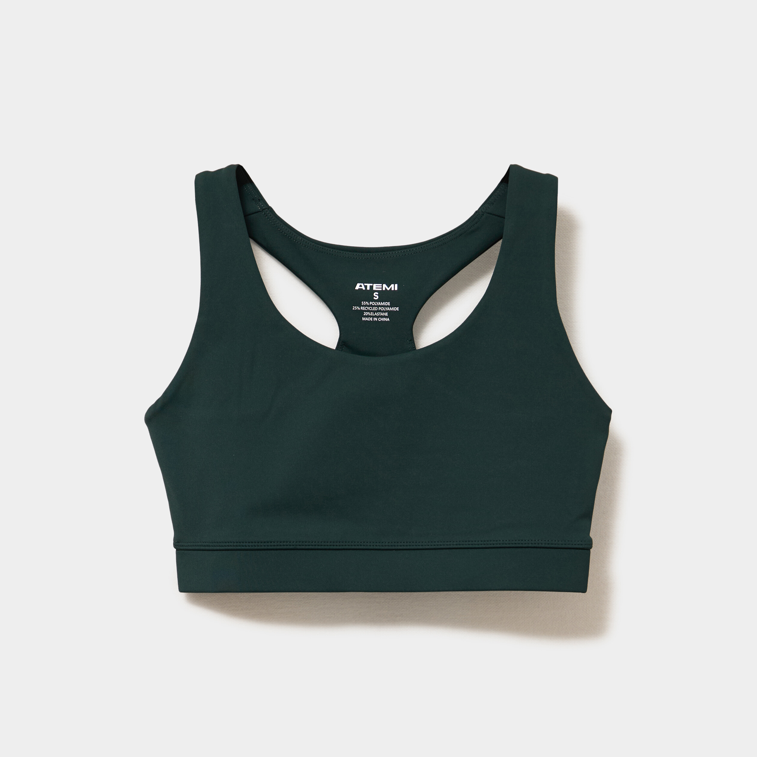 Brassi&egrave;re de sport dos nageur vert fonc&eacute; femme