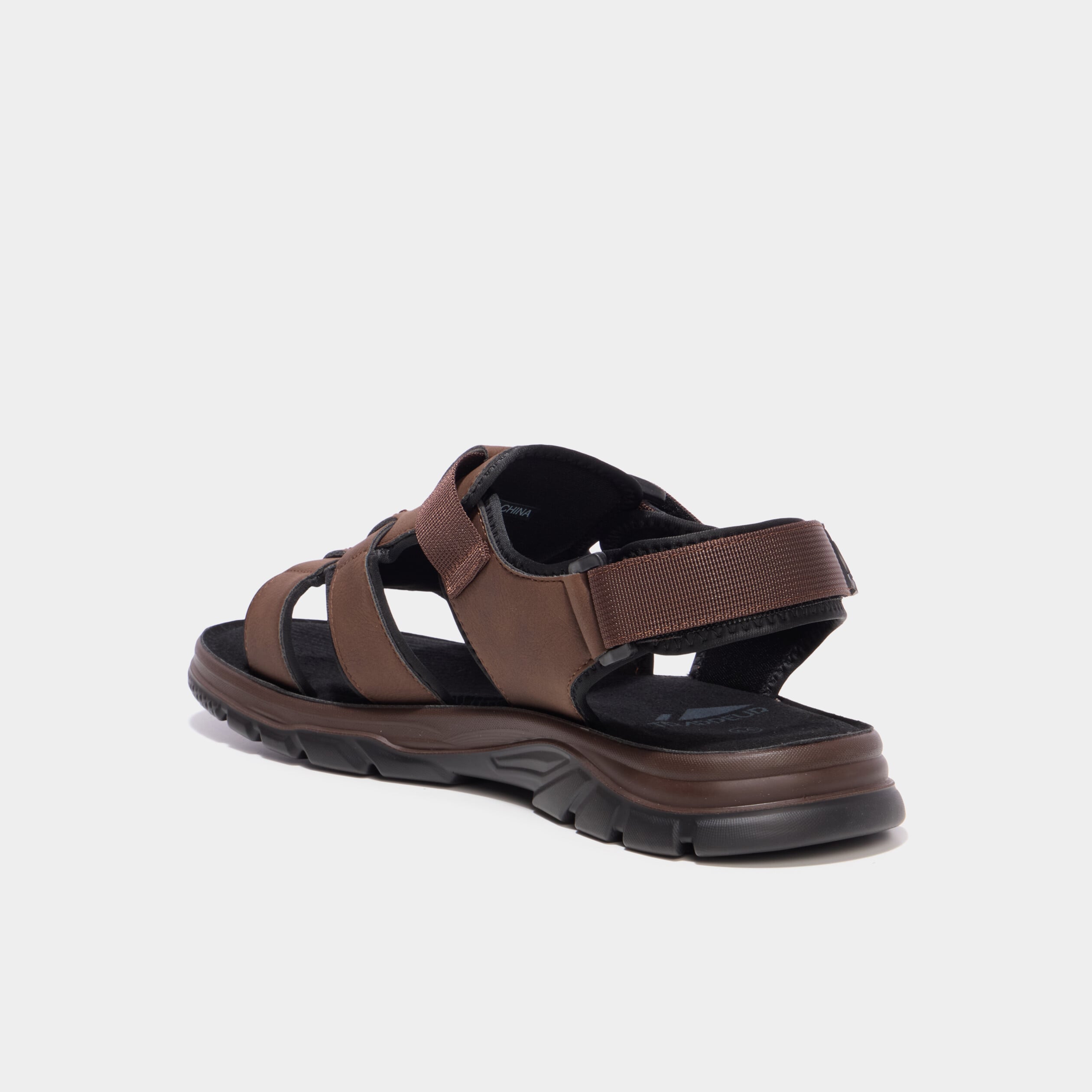Sandales avec scratchs marron homme
