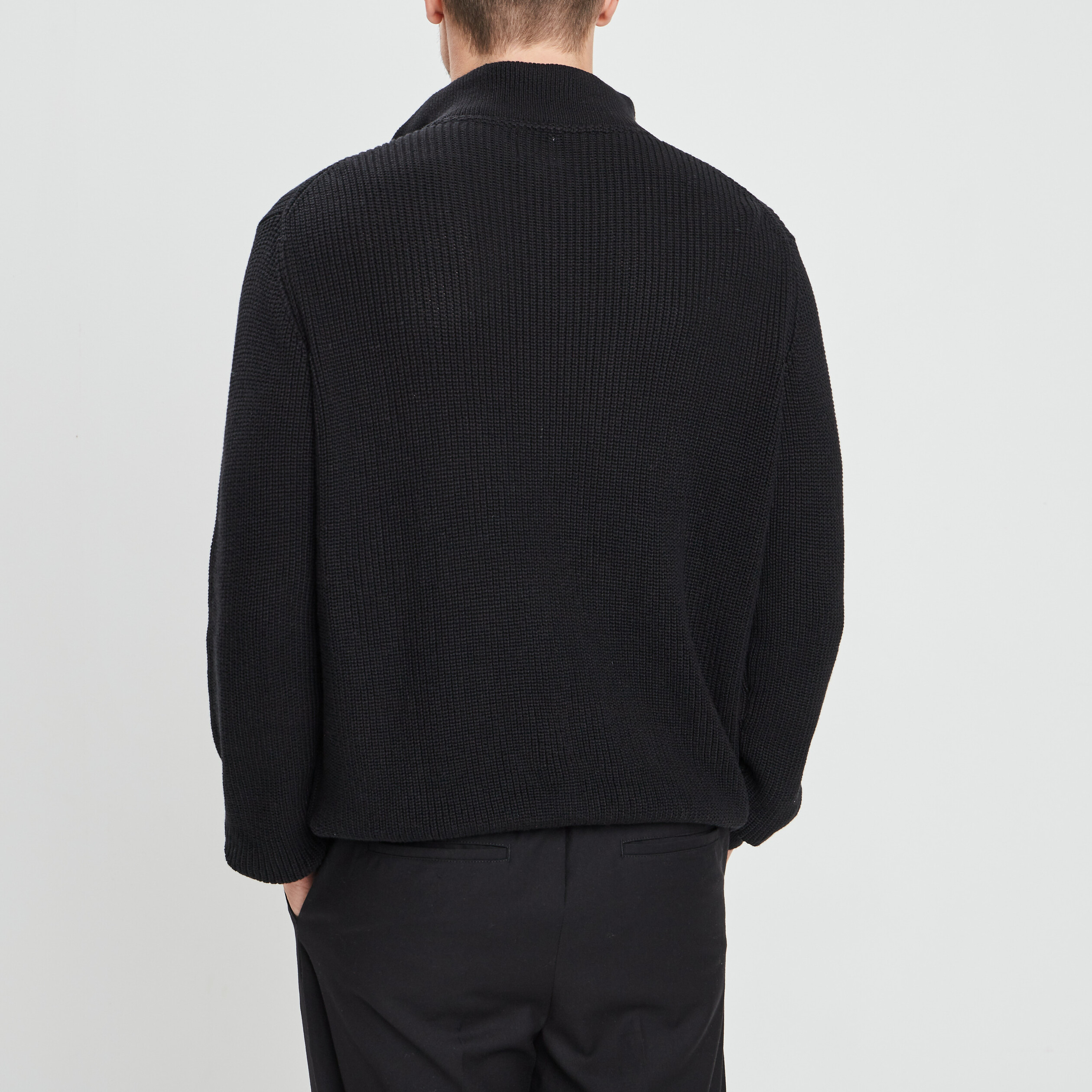 pull camionneur zippe noir homme Pull camionneur zippé noir homme