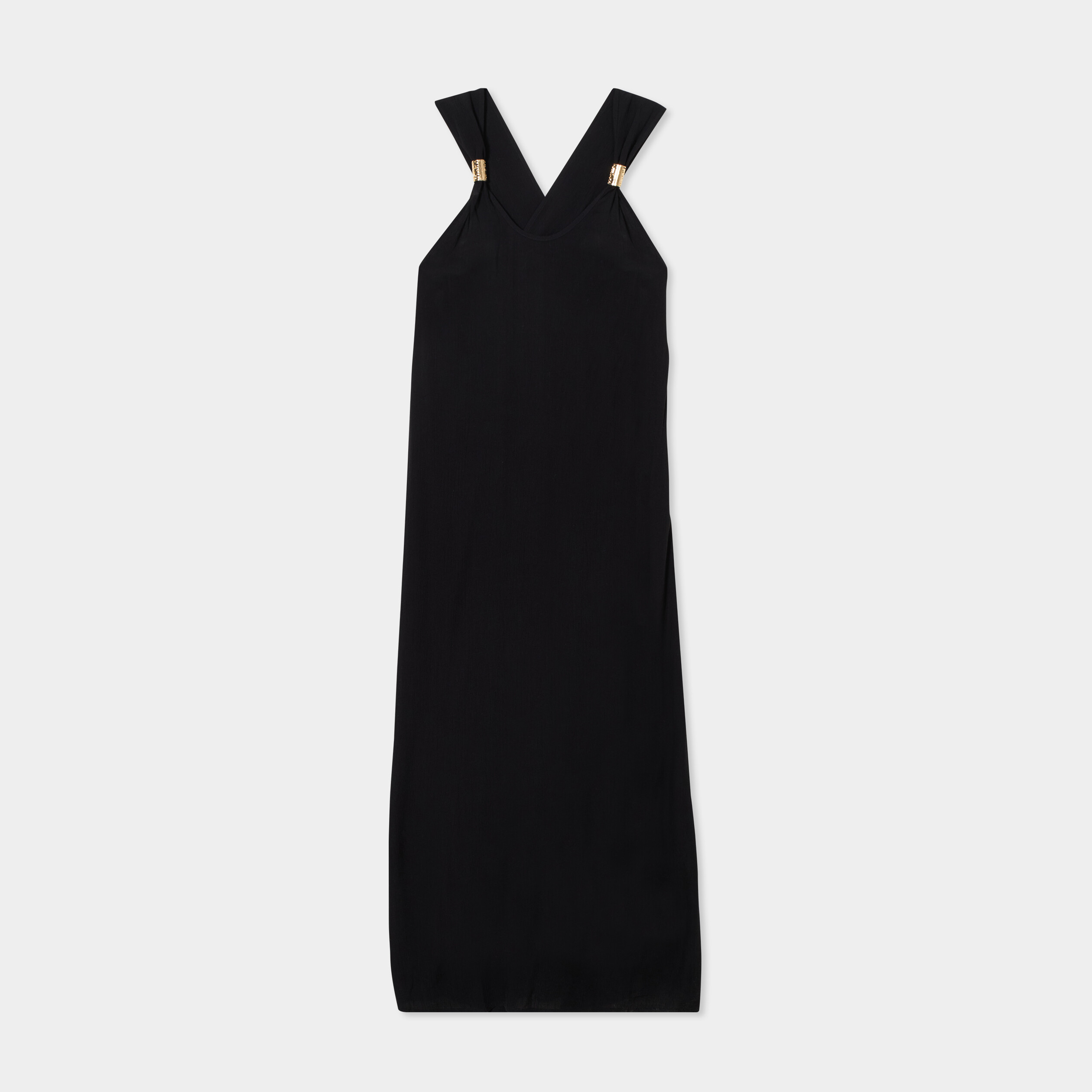 robe longue bretelles bijoux noir femme Robe longue bretelles bijoux noir femme