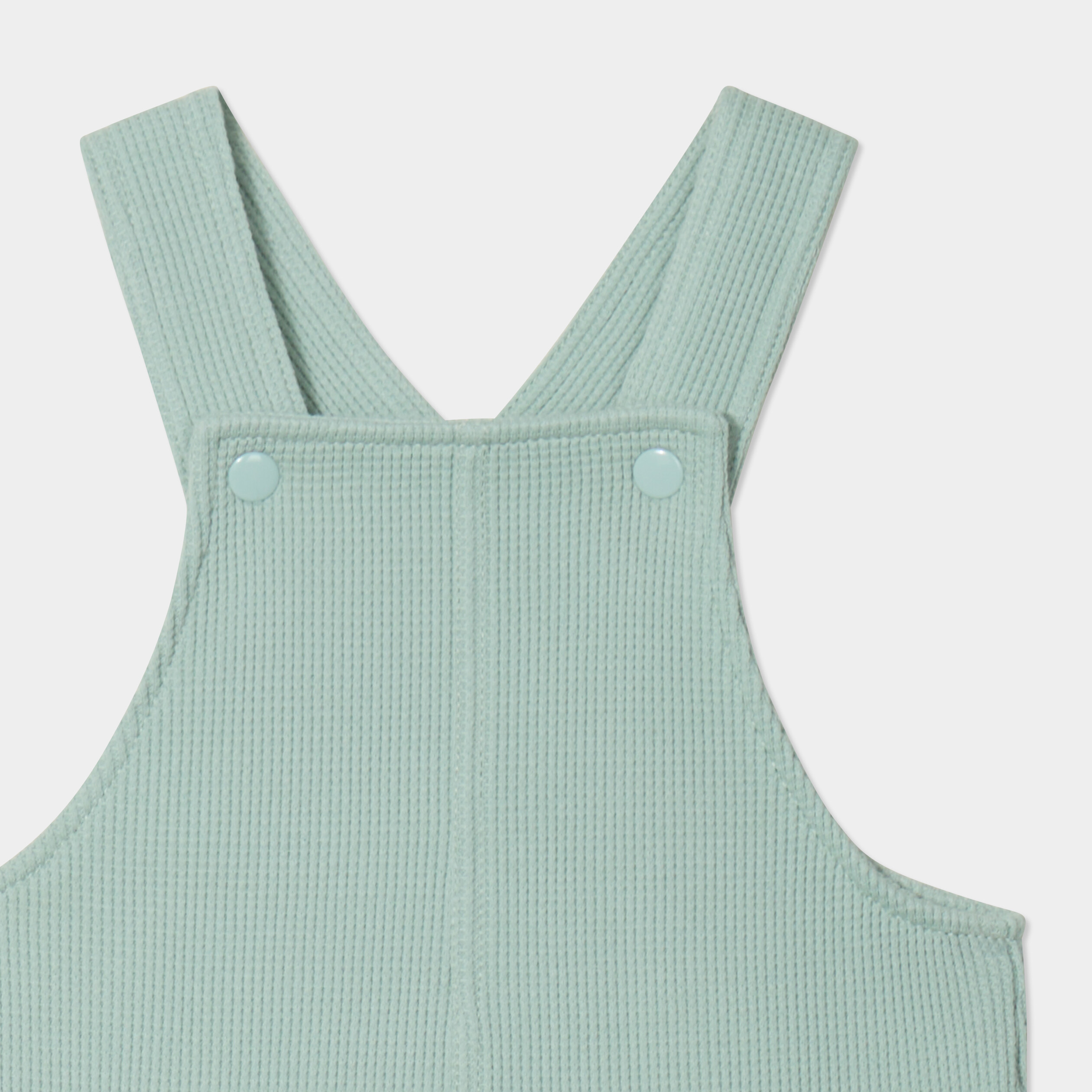 Ensemble salopette maille et bob coton vert clair b&eacute;b&eacute;