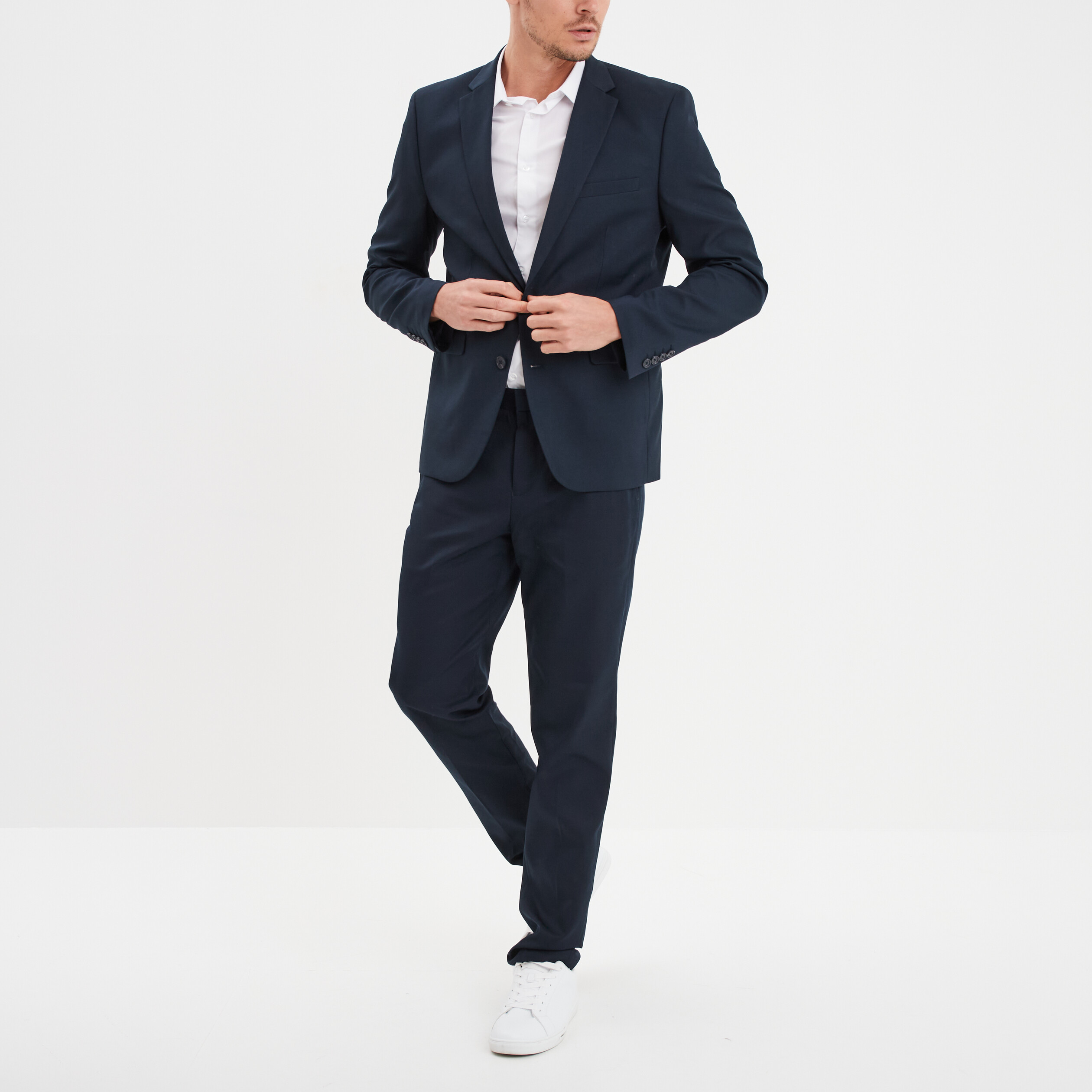 Veste de costume droite ajust&eacute;e bleu marine homme
