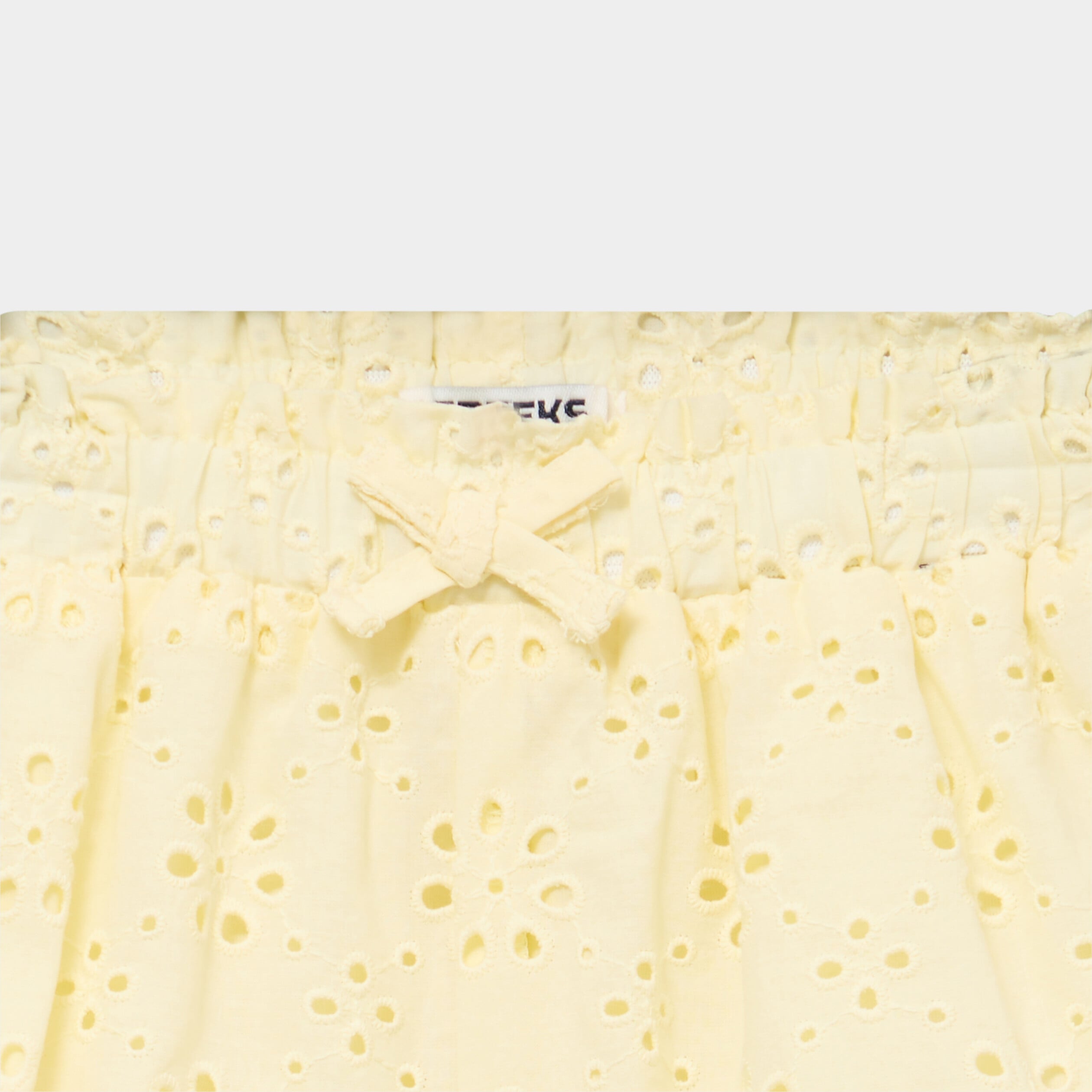Short broderie anglaise coton jaune clair b&eacute;b&eacute; fille