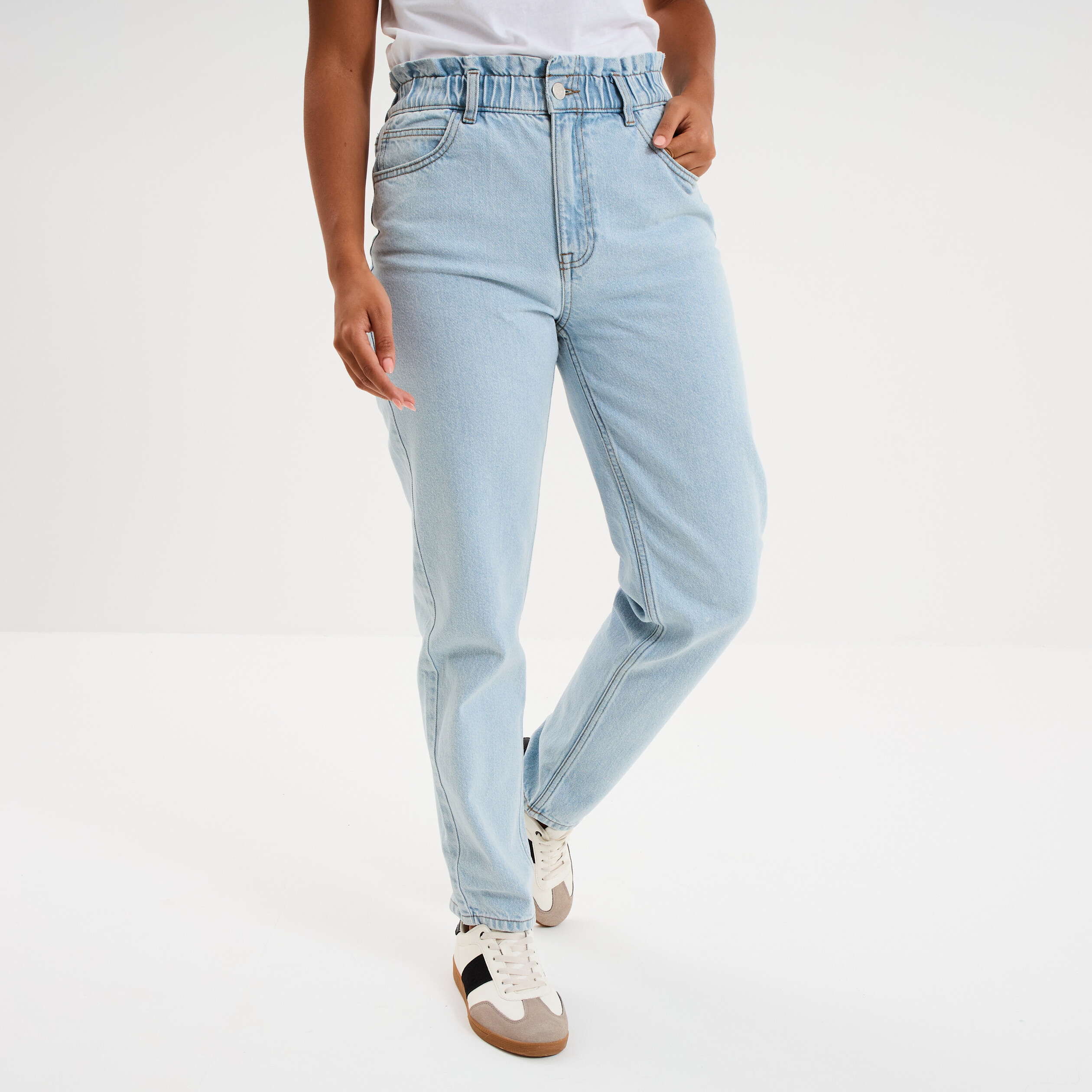 Jean Femme Paper Denim & Cloth - Taille 23 - Denim Délavé Bleu Effet Détruit - Longueur 33