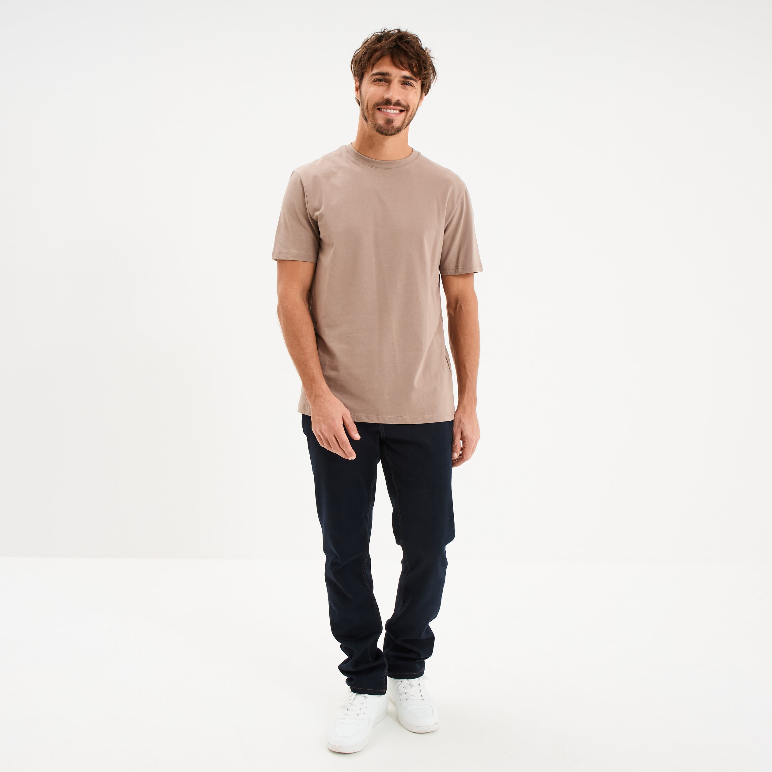 T-shirt slim stretch manches courtes gris homme