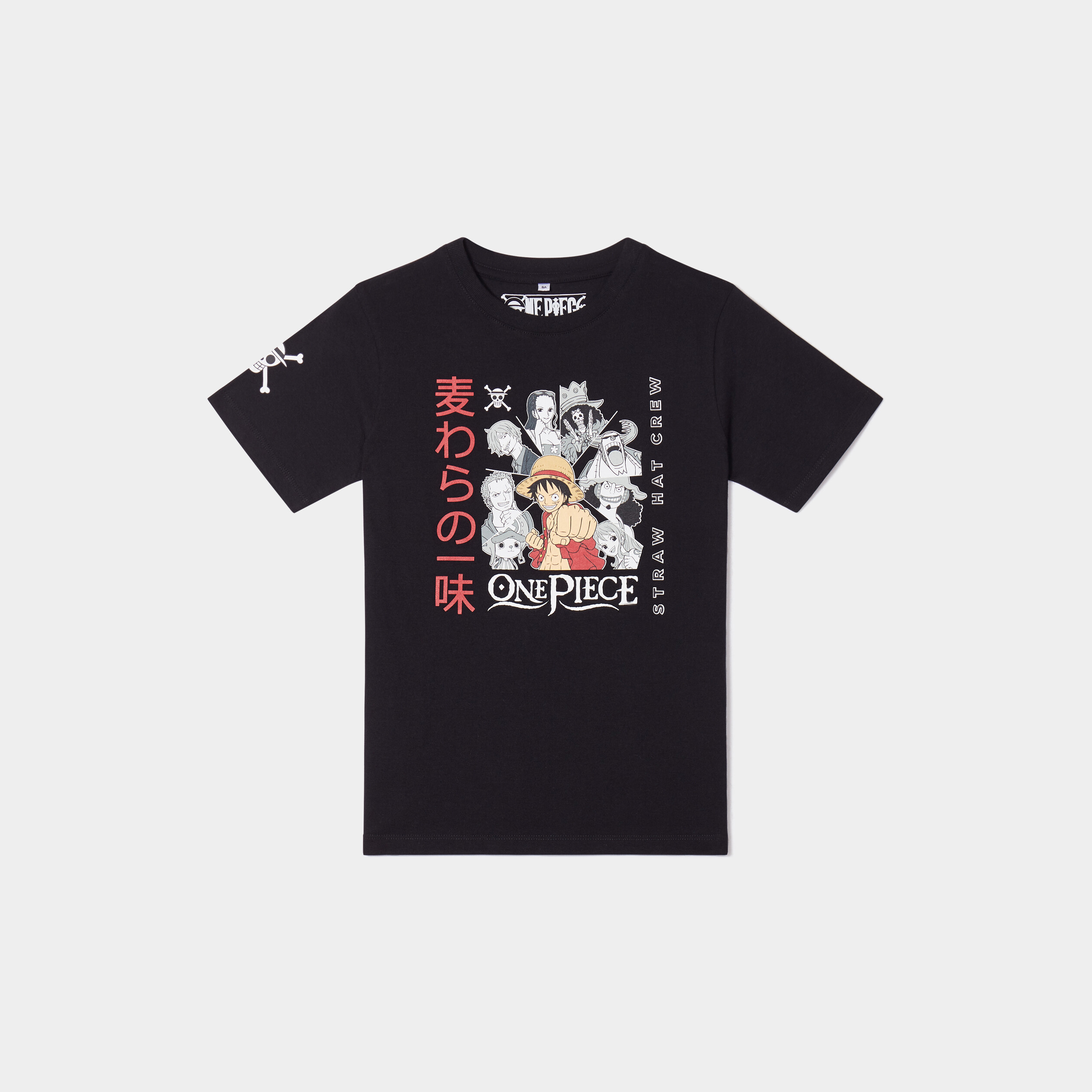 t shirt manches courtes one piece noir garcon T-shirt manches courtes One Piece noir garçon