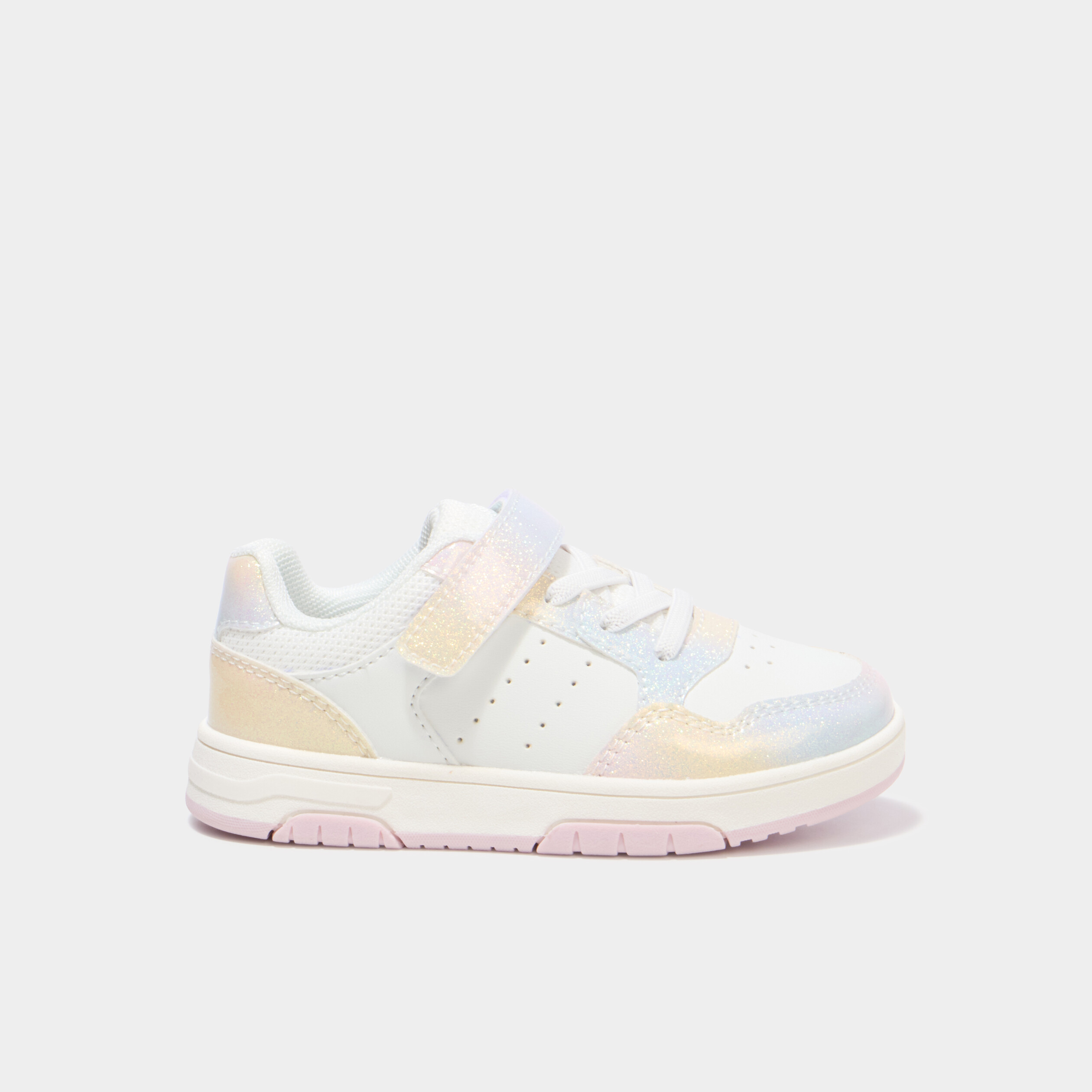 Tennis basses &agrave; scratchs bout renforc&eacute; multicolore fille