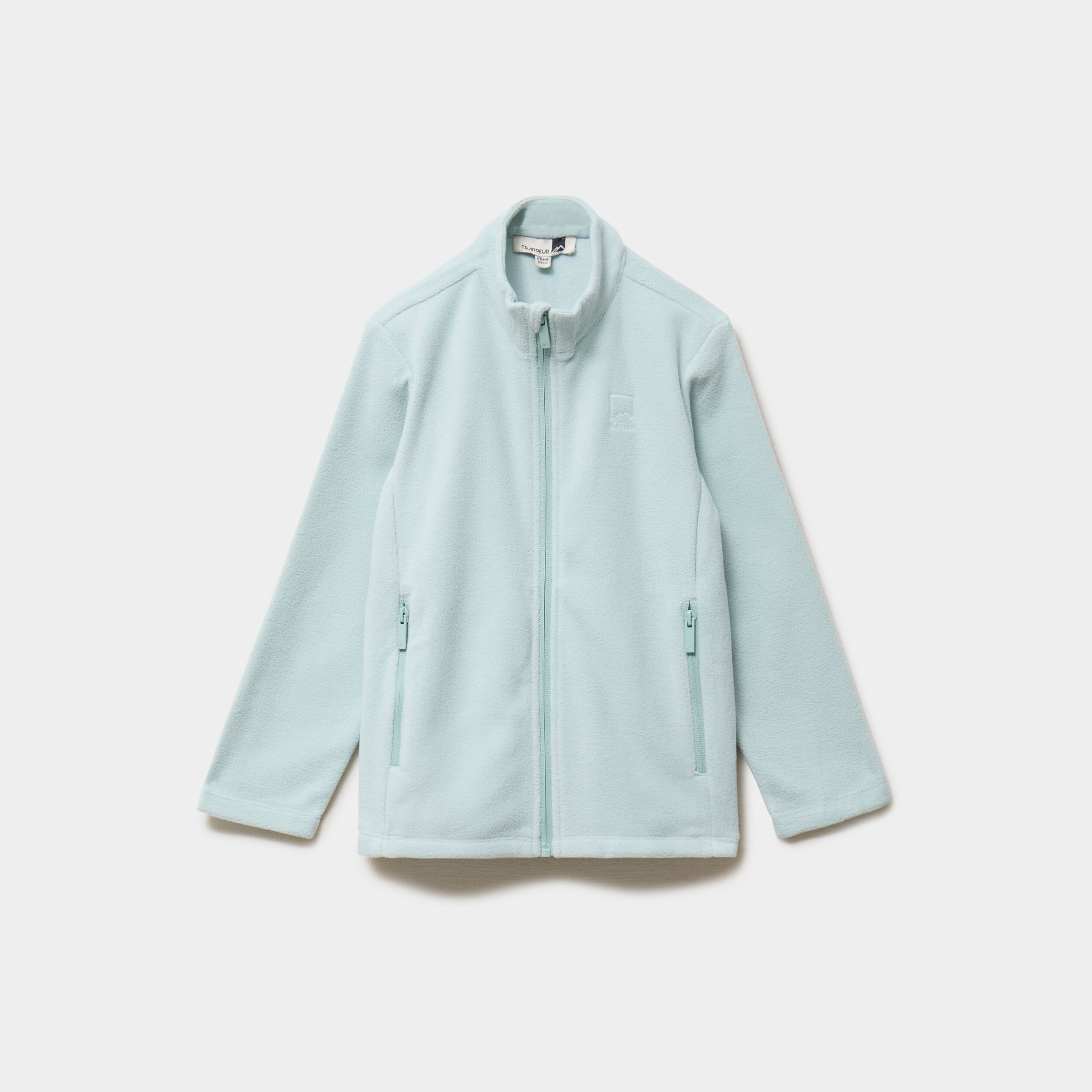 veste polaire zipp&eacute; col montant bleu gris fille