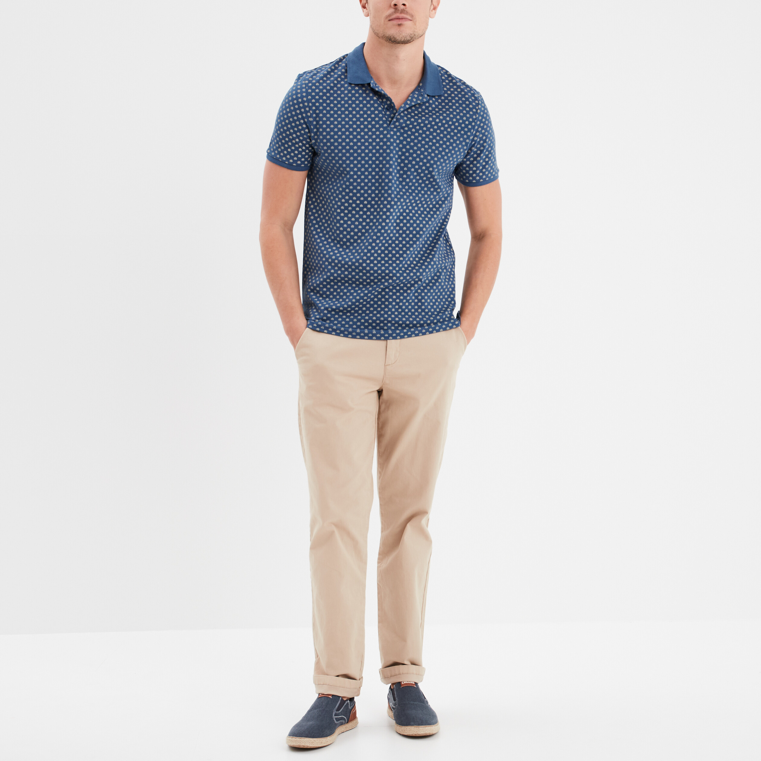 polo droit manches courtes coton bleu homme Polo droit manches courtes coton bleu homme