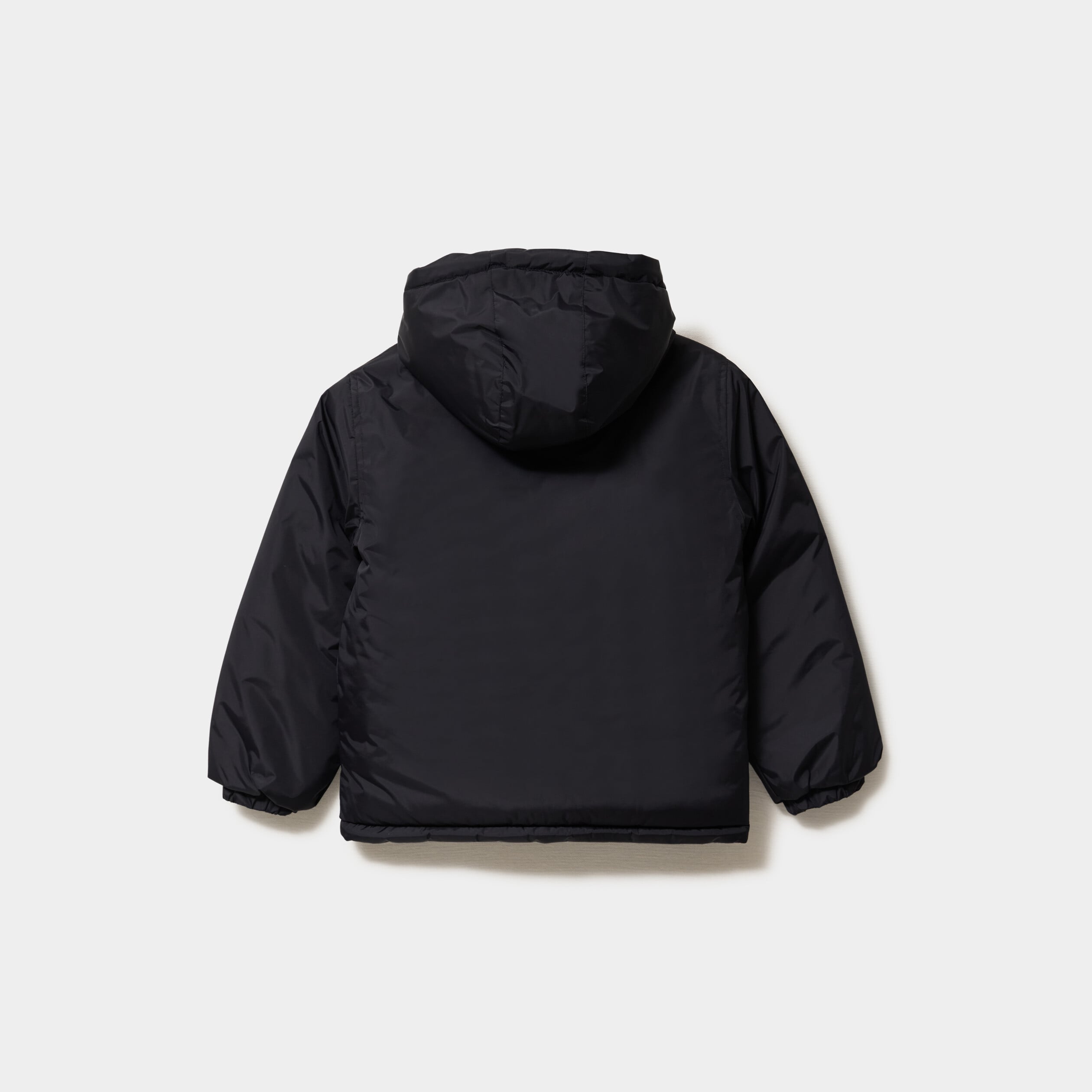 Doudoune r&eacute;versible zipp&eacute;e &agrave; capuche noir gar&ccedil;on