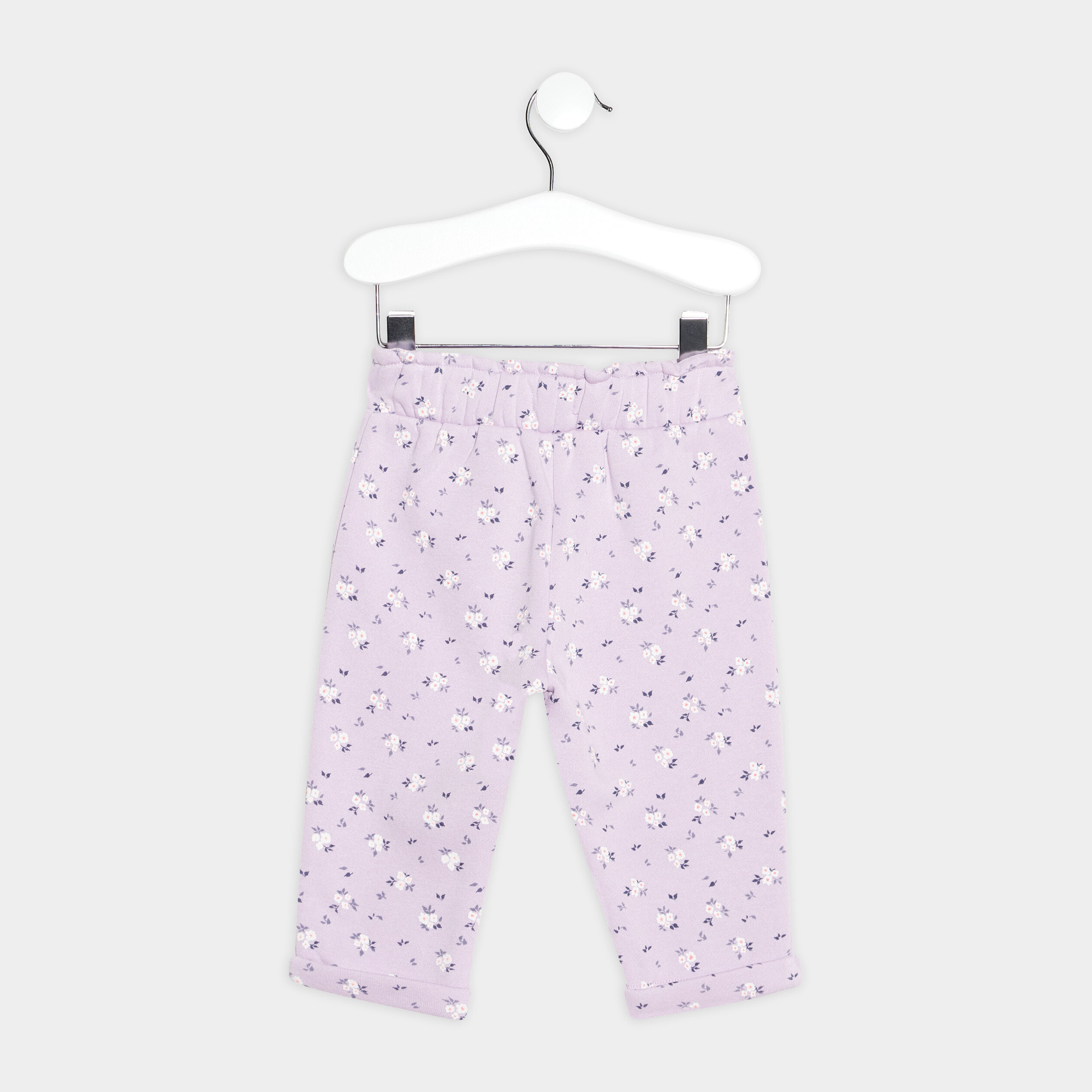 Pantalon jogging molletonné avec noeud parme bébé fille